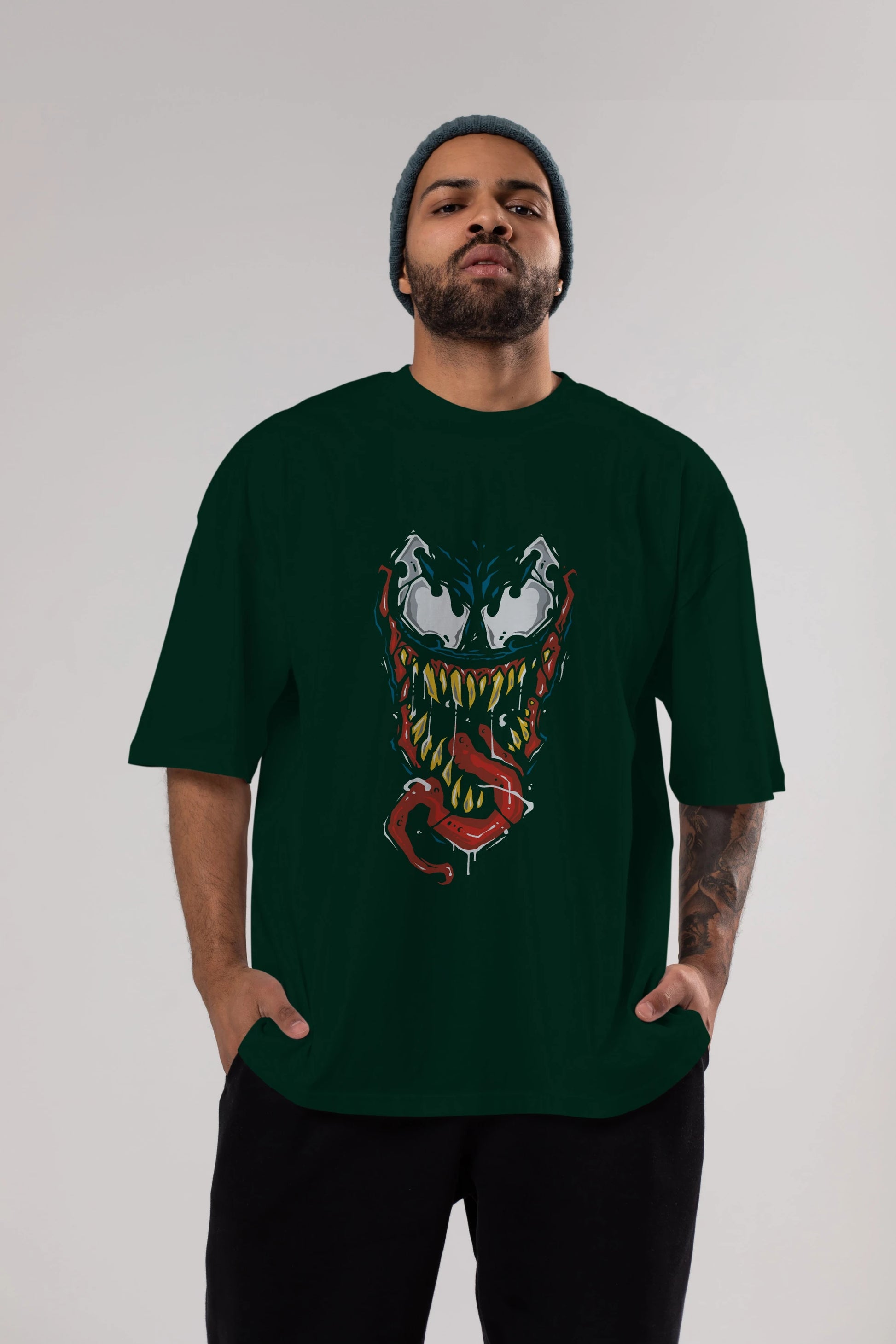 Venom (15) Ön Baskılı Oversize t-shirt Erkek Kadın Unisex %100 Pamuk Bisiklet Yaka tişort