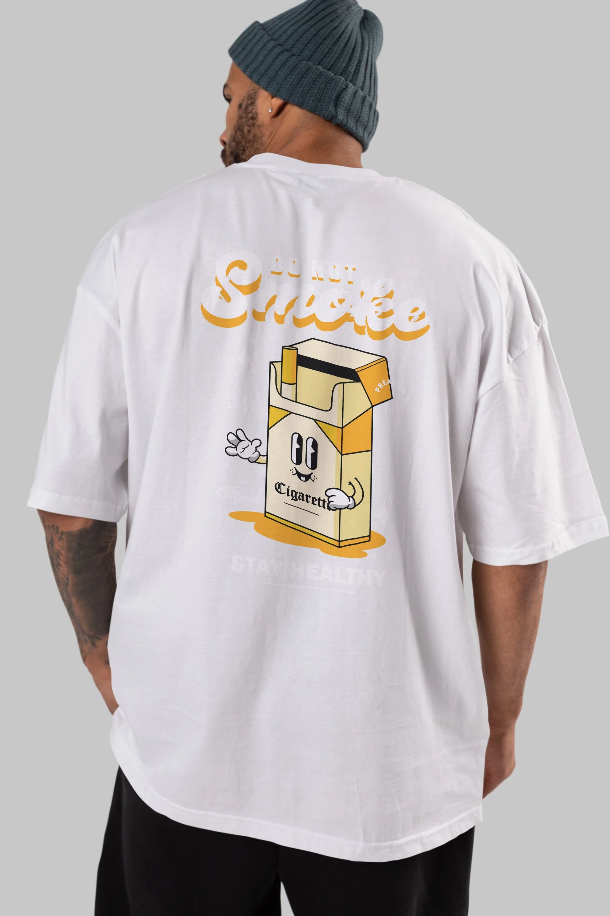 Do Not Smoke Arka Baskılı Oversize t-shirt Erkek Kadın Unisex
