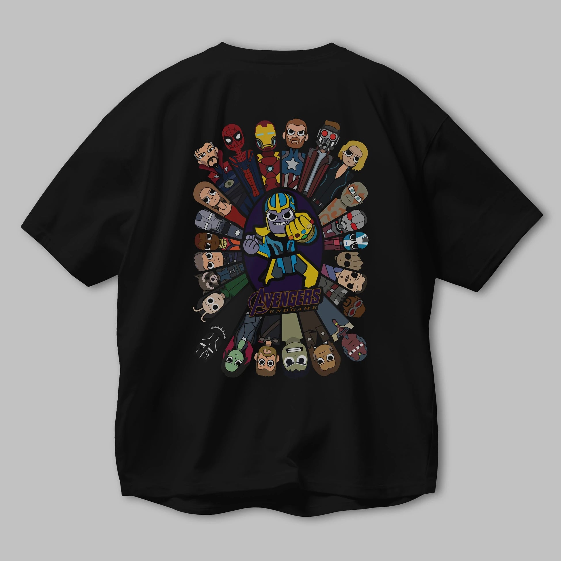The Avengers (2) Arka Baskılı Oversize t-shirt Erkek Kadın Unisex %100 Pamuk Bisiklet Yaka tişort