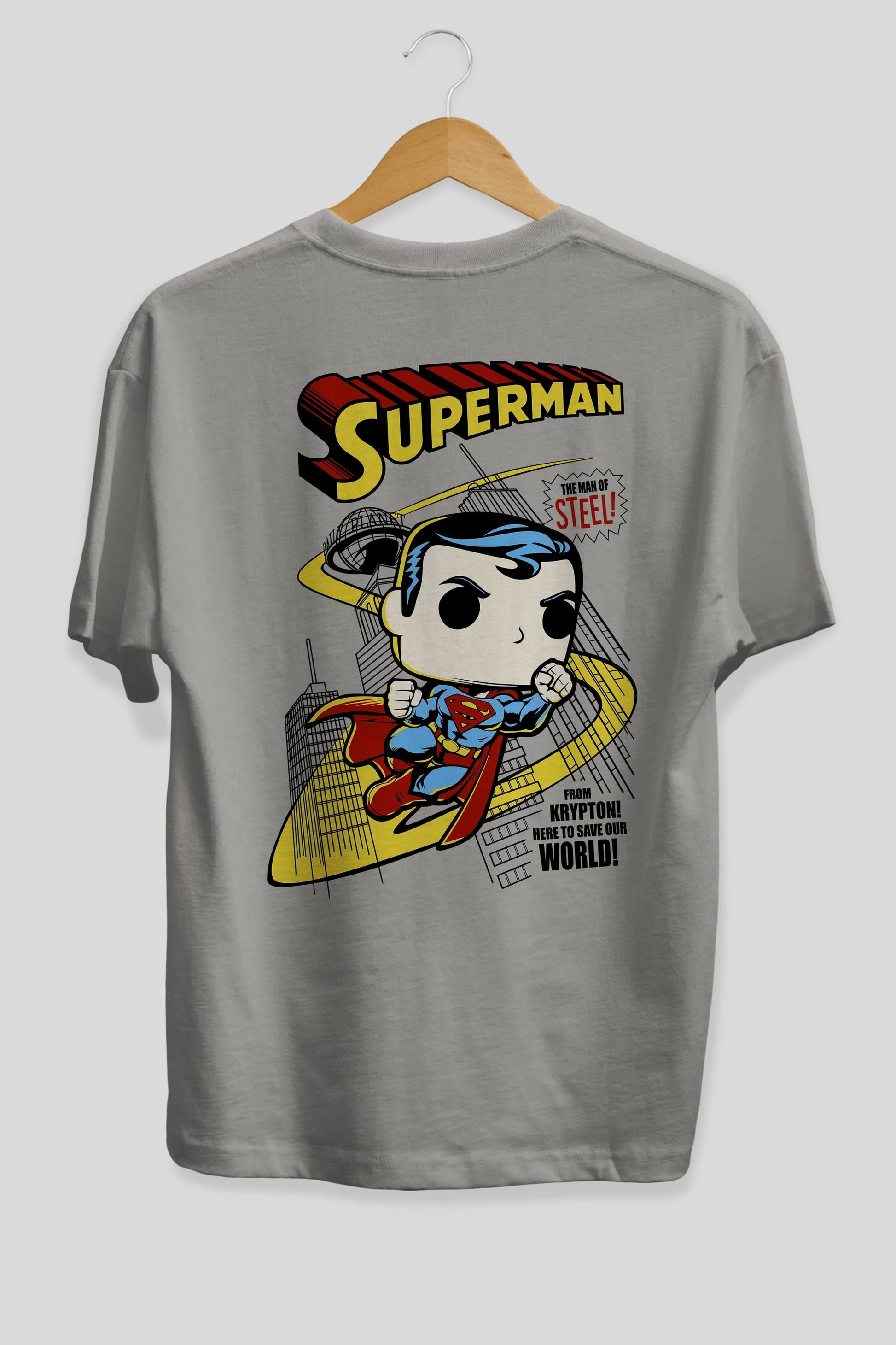 Superman (2) Arka Baskılı Oversize t-shirt Erkek Kadın Unisex %100 Pamuk Bisiklet Yaka tişort