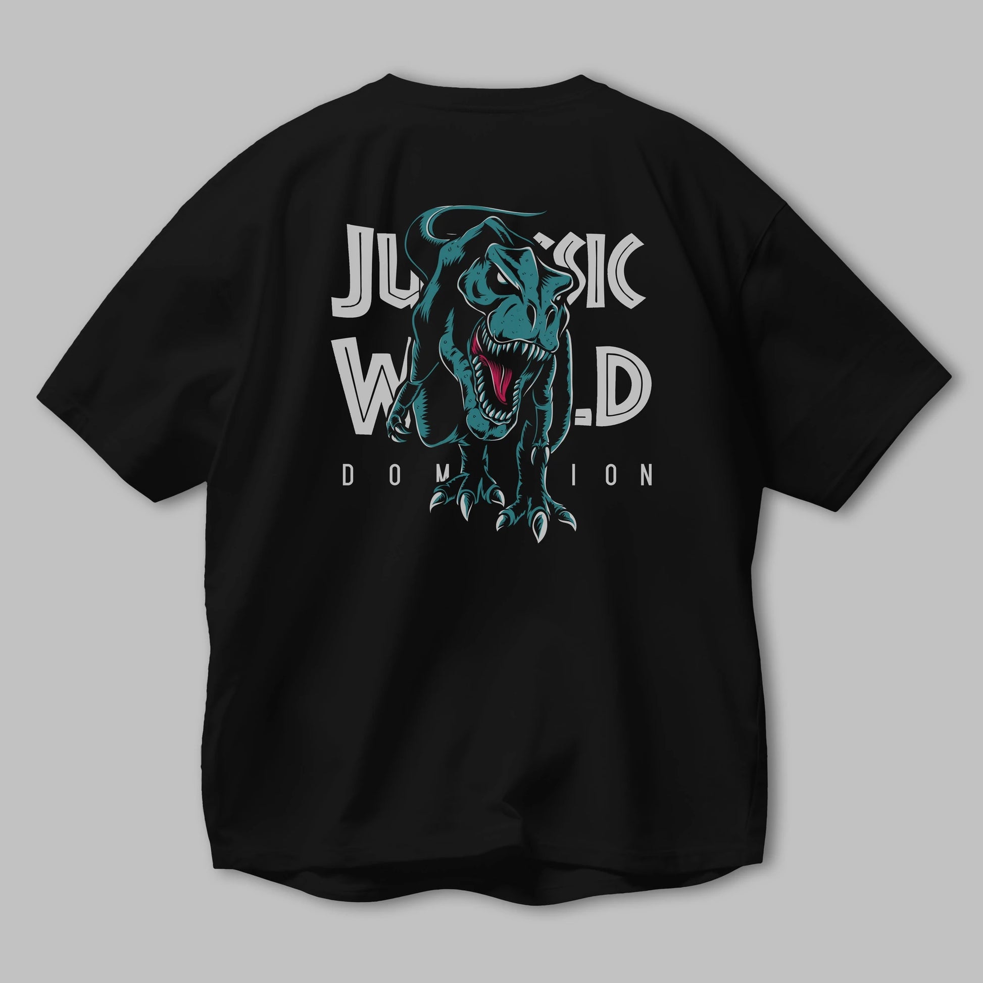 Jurassic Park (1) Arka Baskılı Oversize t-shirt Erkek Kadın Unisex %100 Pamuk Bisiklet Yaka tişort