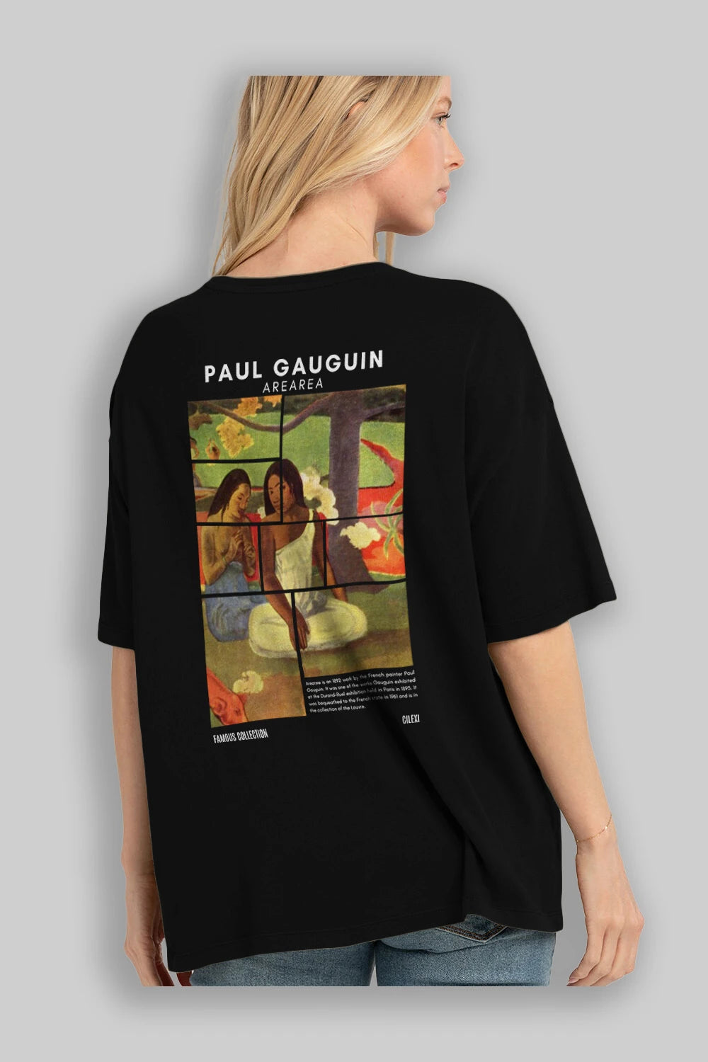 Paul Gauguin Arearea Arka Baskılı Oversize t-shirt Erkek Kadın Bisiklet Yaka Pamuk tişort