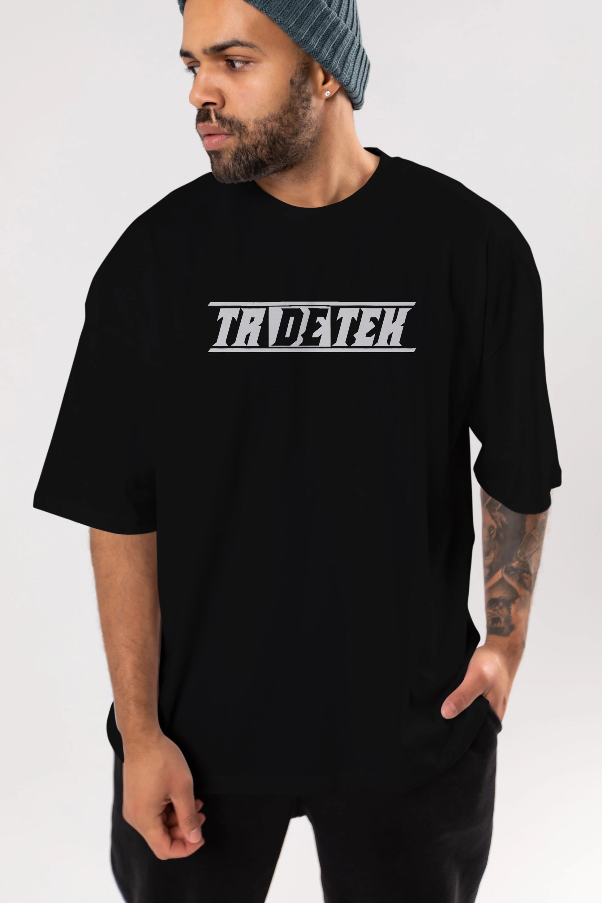 Tr De Tek Ön Baskılı Oversize t-shirt %100 pamuk Erkek Kadın Unisex