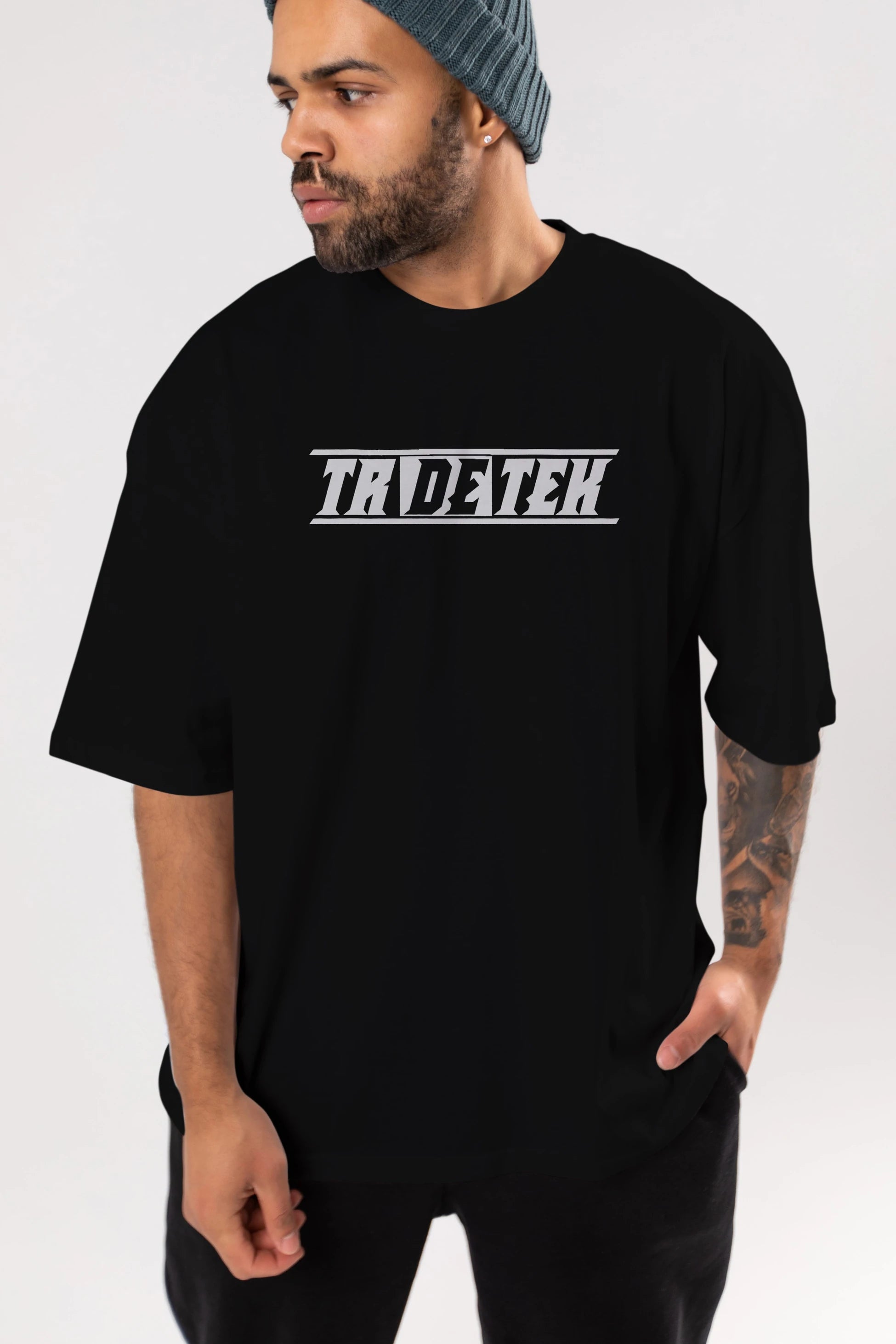 Tr De Tek Ön Baskılı Oversize t-shirt %100 pamuk Erkek Kadın Unisex