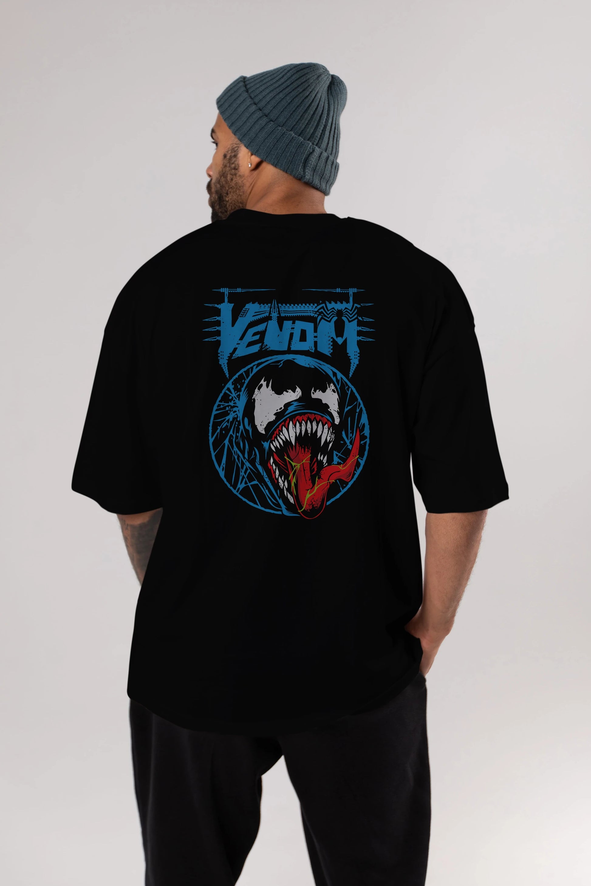 Venom (23) Arka Baskılı Oversize t-shirt Erkek Kadın Unisex %100 Pamuk Bisiklet Yaka tişort