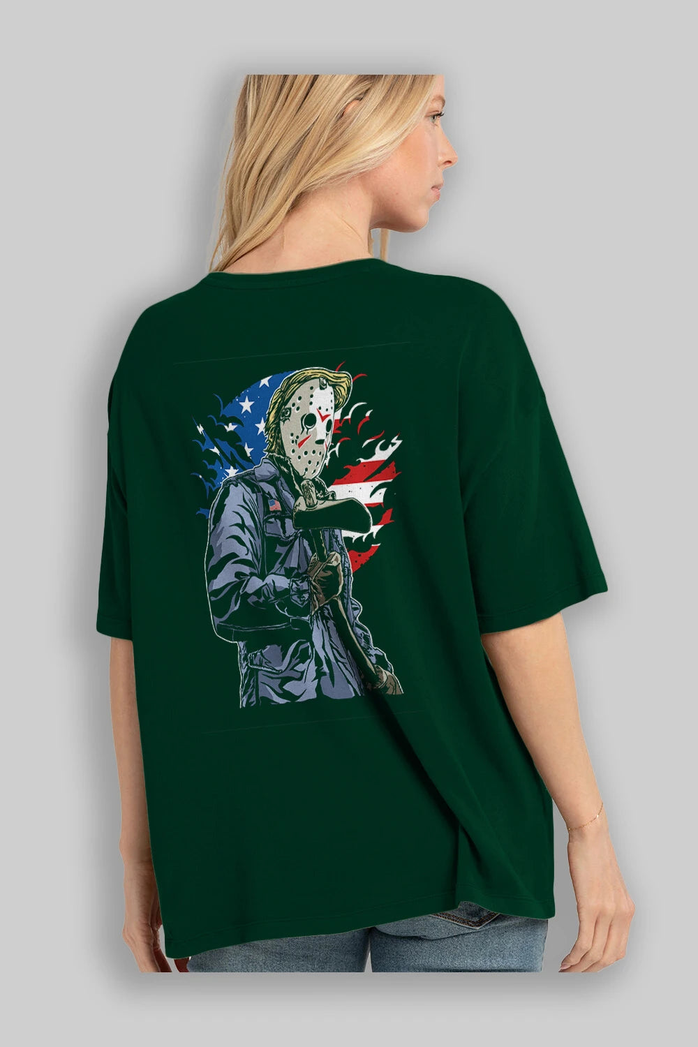 American Killer Arka Baskılı Oversize t-shirt Erkek Kadın Unisex %100 Pamuk