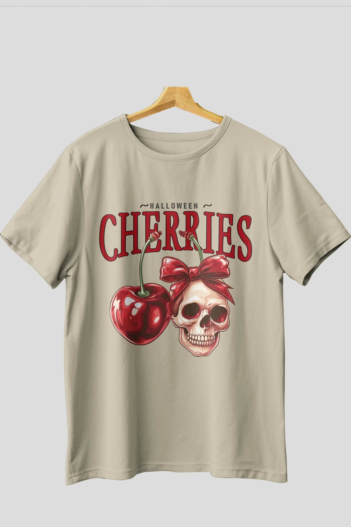 Cherry Cherries 1 Ön Baskılı Oversize t-shirt Erkek Kadın Pamuk Bisiklet Yaka tişort