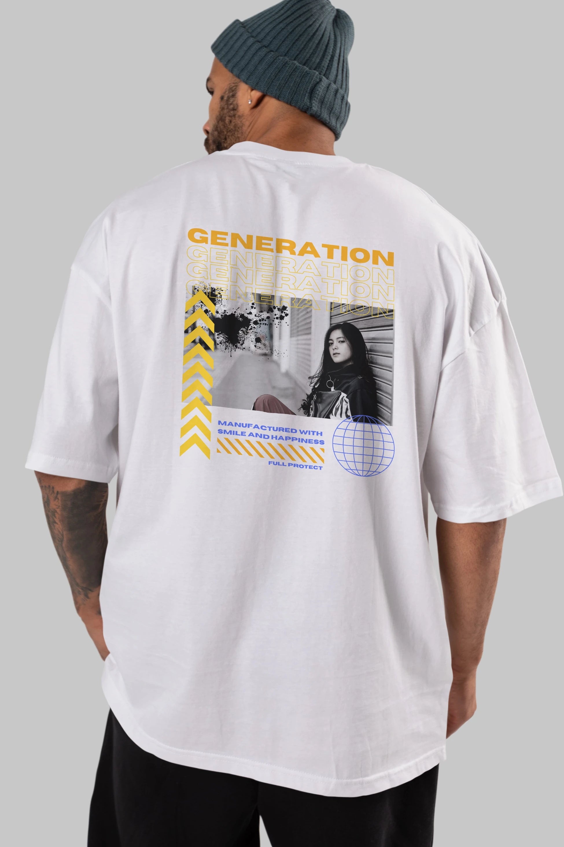 Generation Yazılı Arka Baskılı Oversize t-shirt Erkek Kadın Unisex