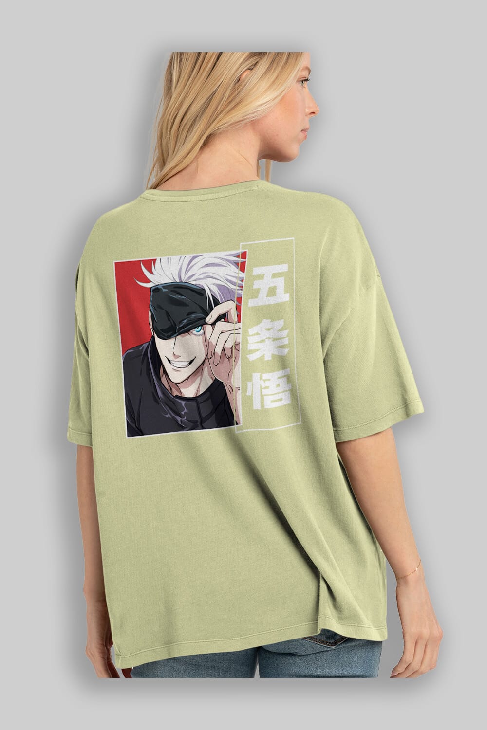 JUJUTSU KAISEN Anime Arka Baskılı Oversize t-shirt Erkek Kadın Unisex