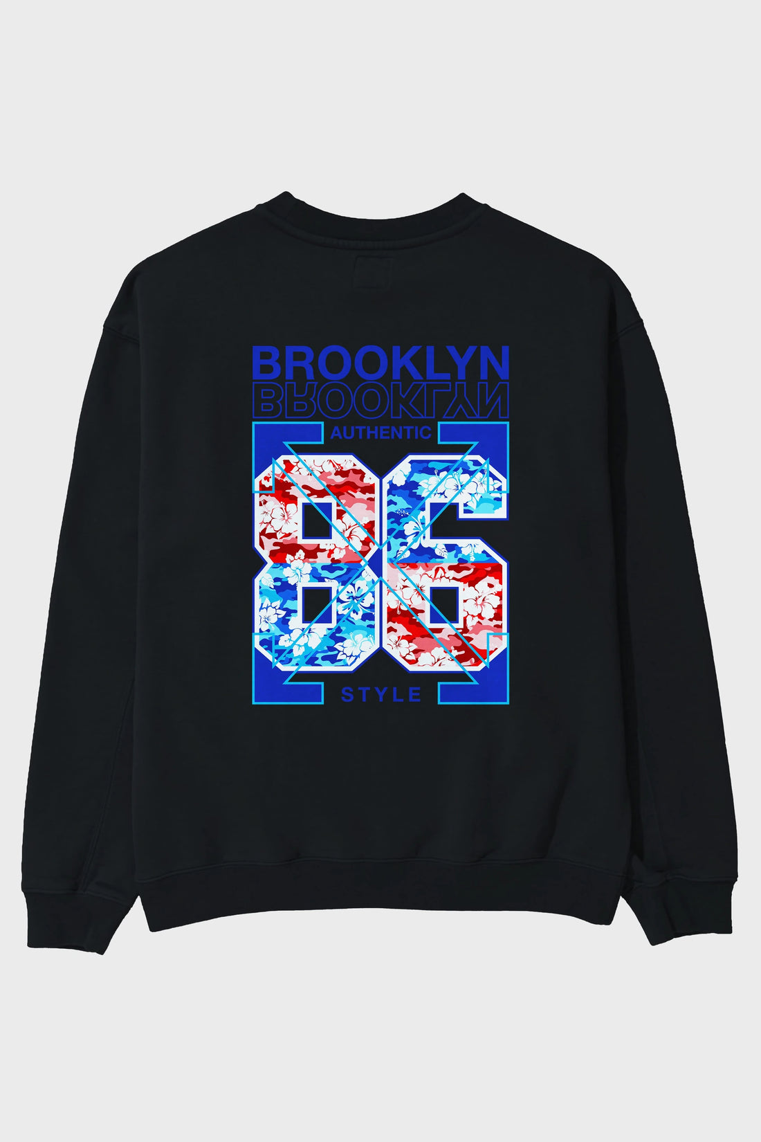 Brooklyn 86 Style Arka Baskılı Oversize Sweatshirt Erkek Kadın Unisex