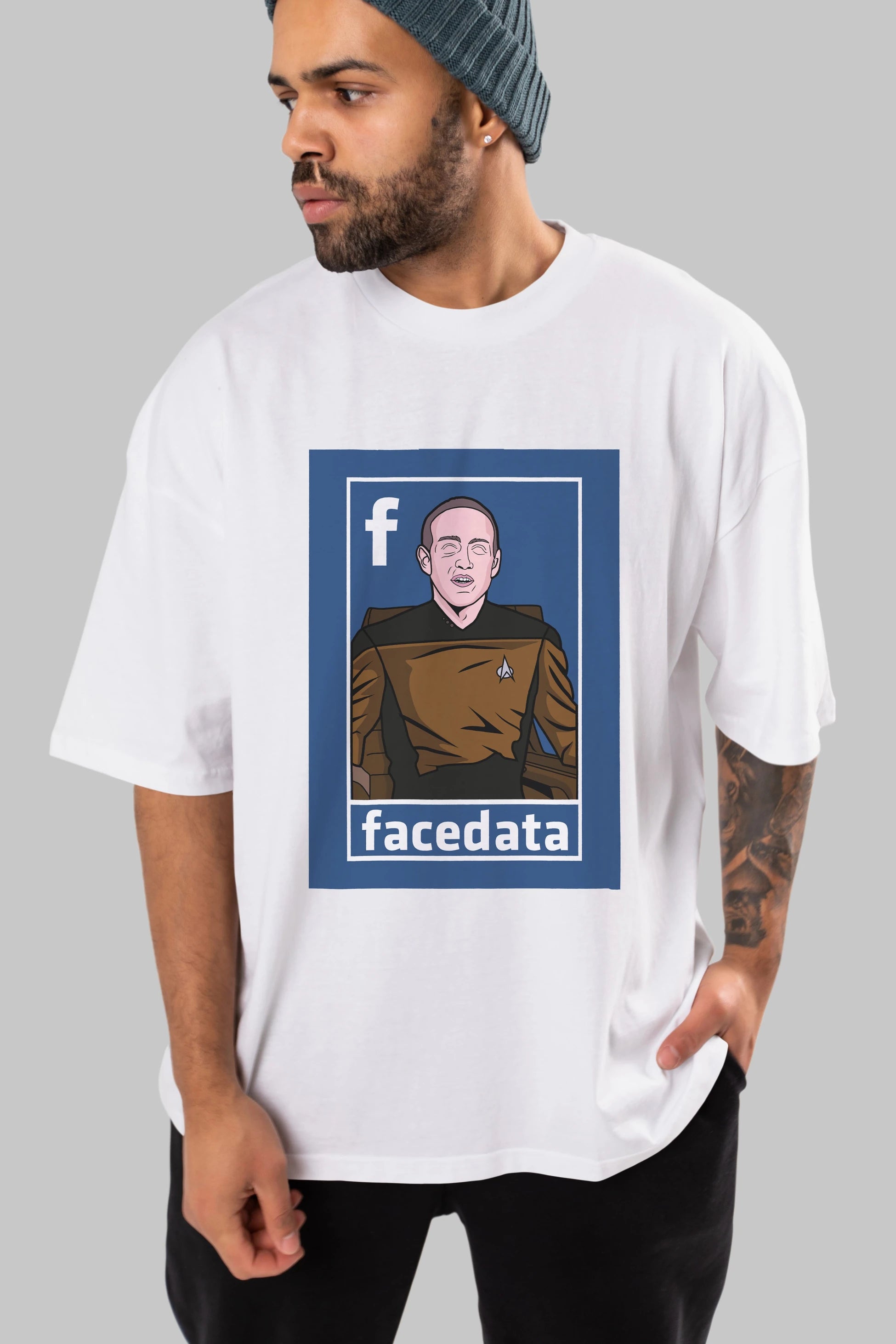 Zukerberg Data Ön Baskılı Oversize t-shirt Erkek Kadın Unisex %100 Pamuk tişort
