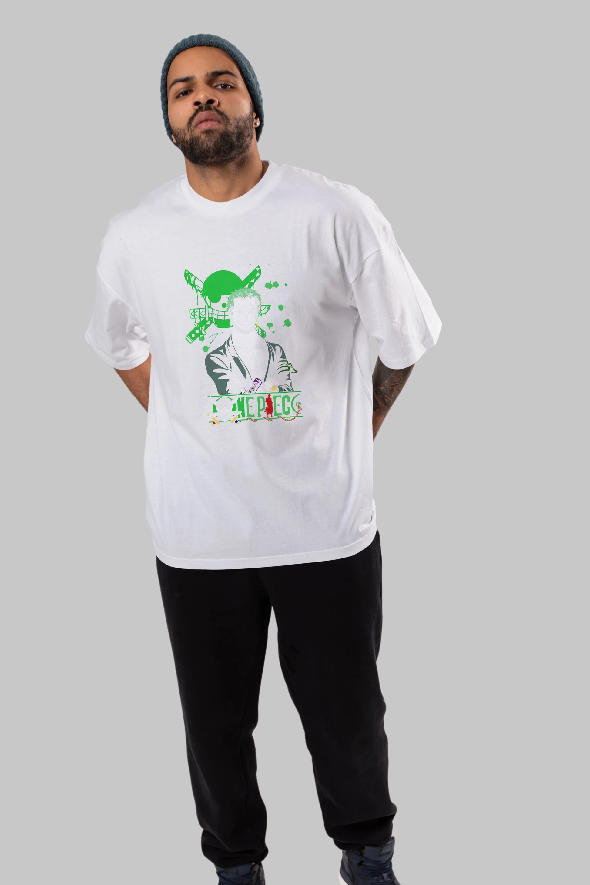 Roronoa Zoro 2 Anime Ön Baskılı Oversize t-shirt Erkek Kadın Unisex