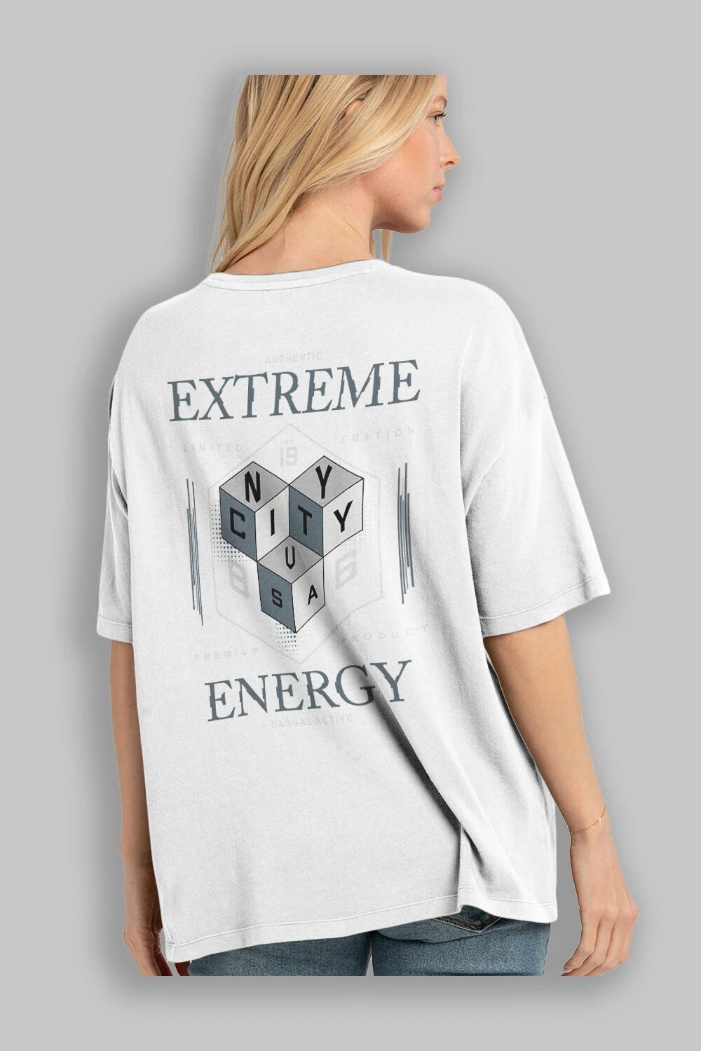 Extreme Energy Arka Baskılı Oversize t-shirt Erkek Kadın Unisex