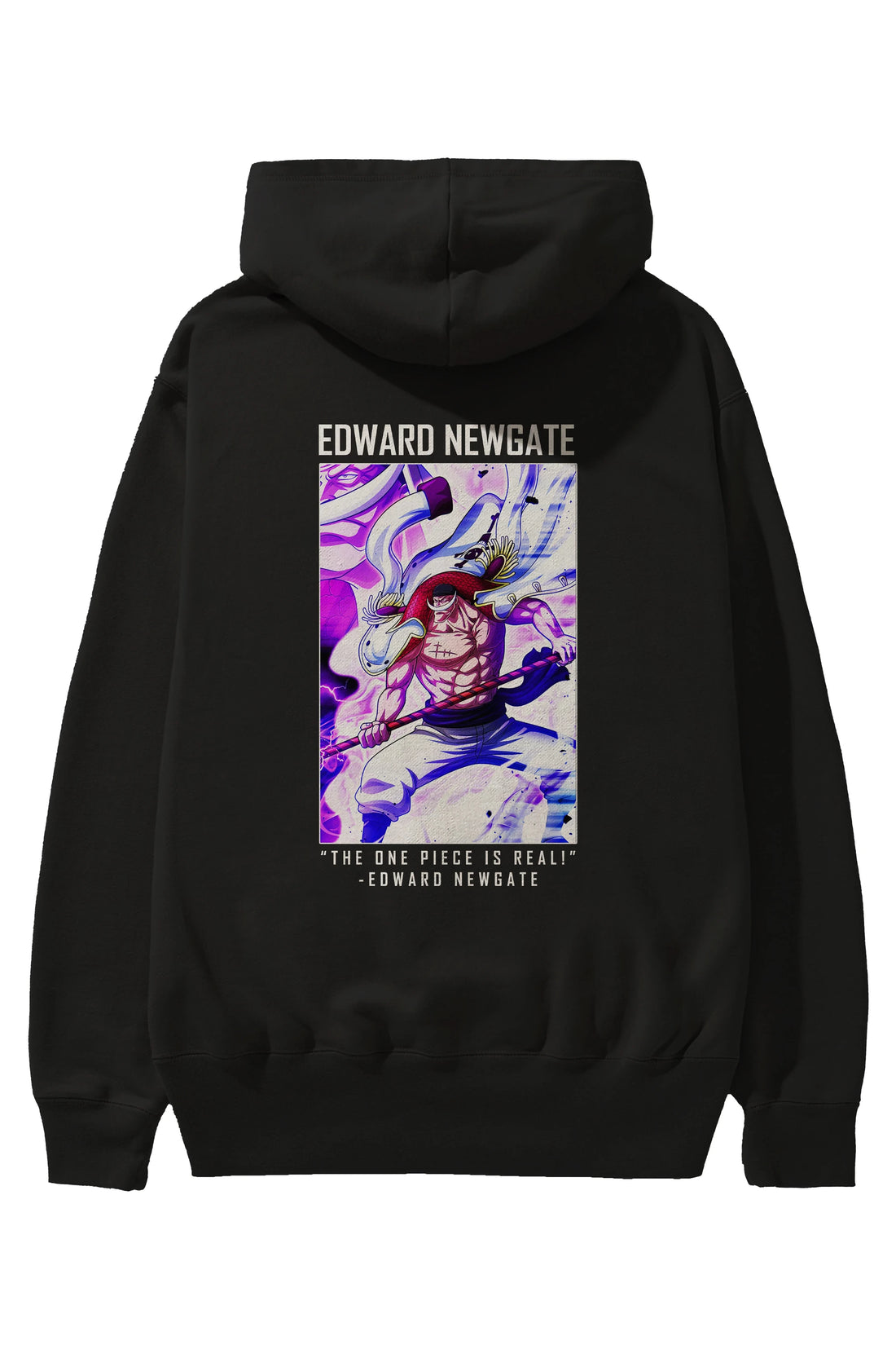 Edward Newgate Anime Arka Baskılı Hoodie Oversize Kapüşonlu Sweatshirt Erkek Kadın Unisex