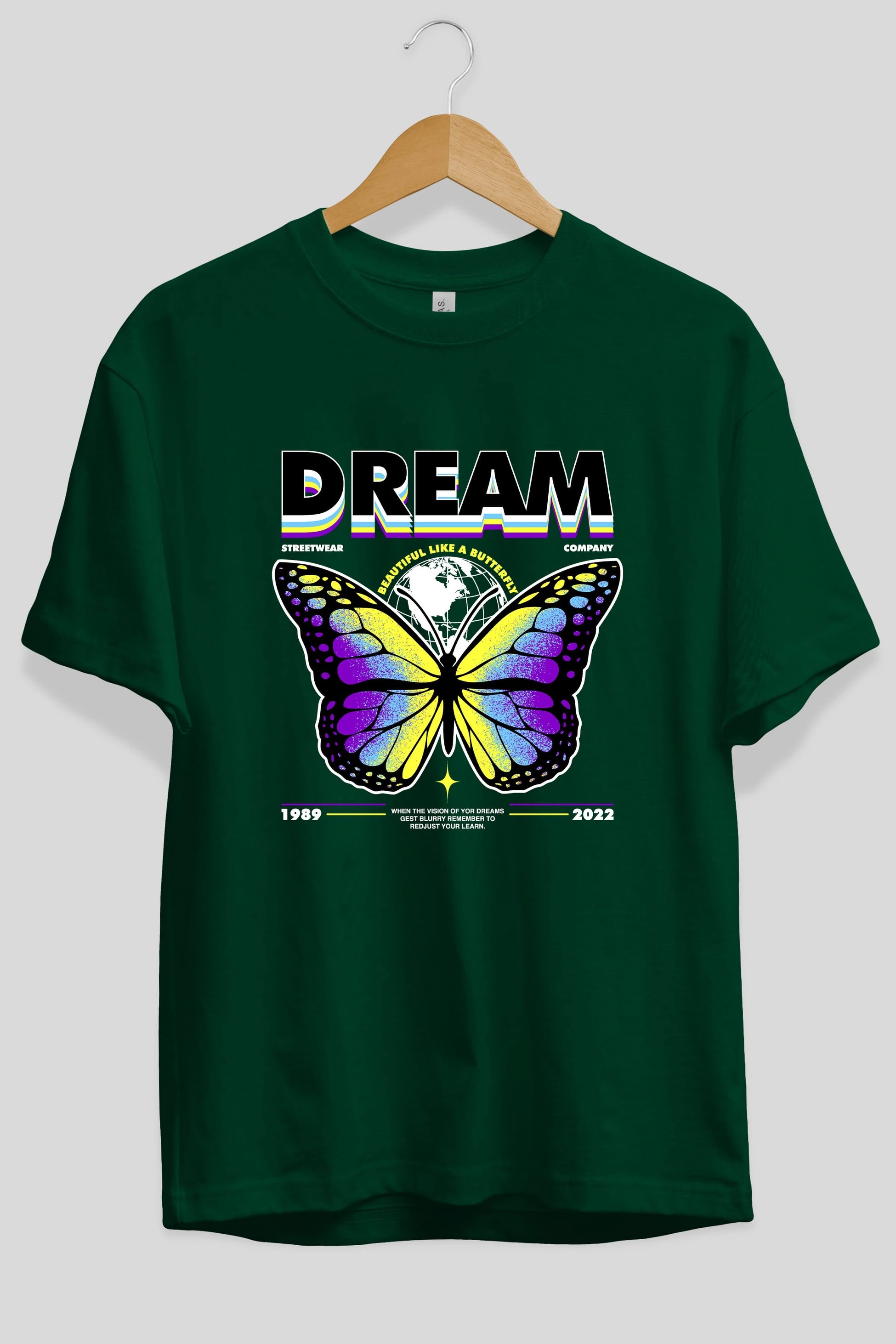 Dream Company Ön Baskılı Oversize t-shirt Erkek Kadın Unisex