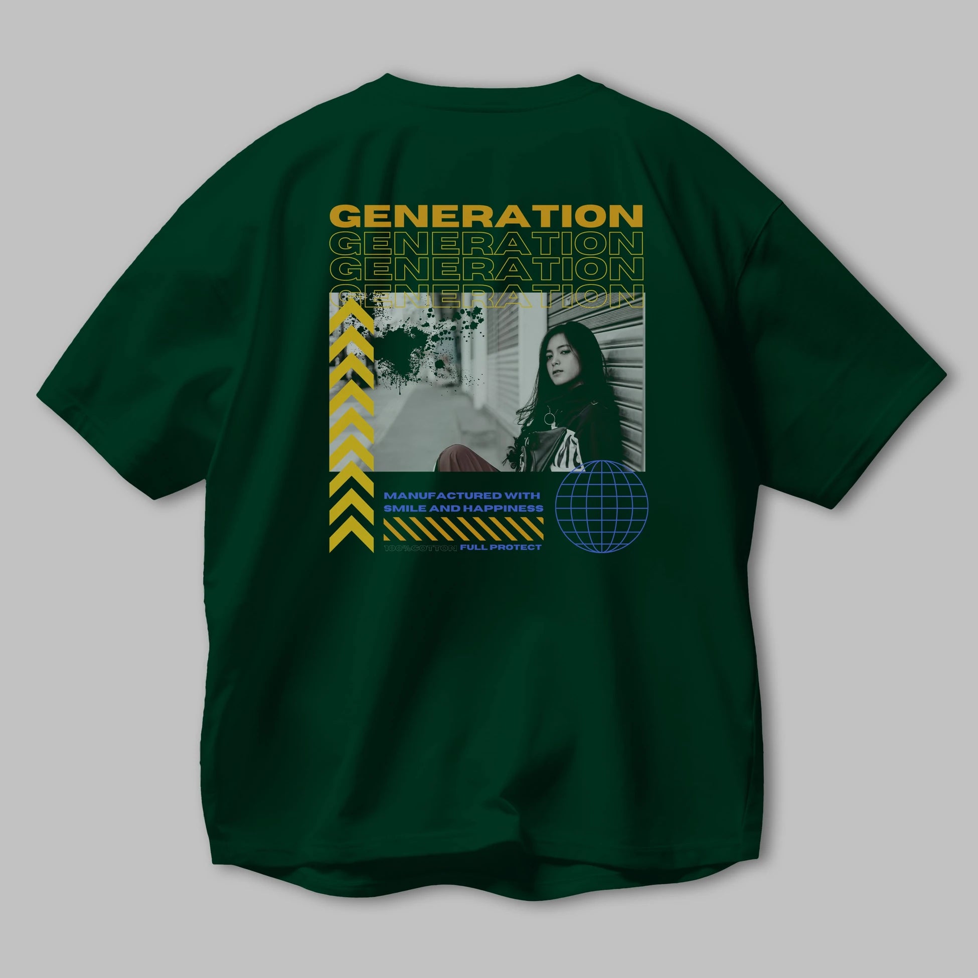 Generation Yazılı Arka Baskılı Oversize t-shirt Erkek Kadın Unisex