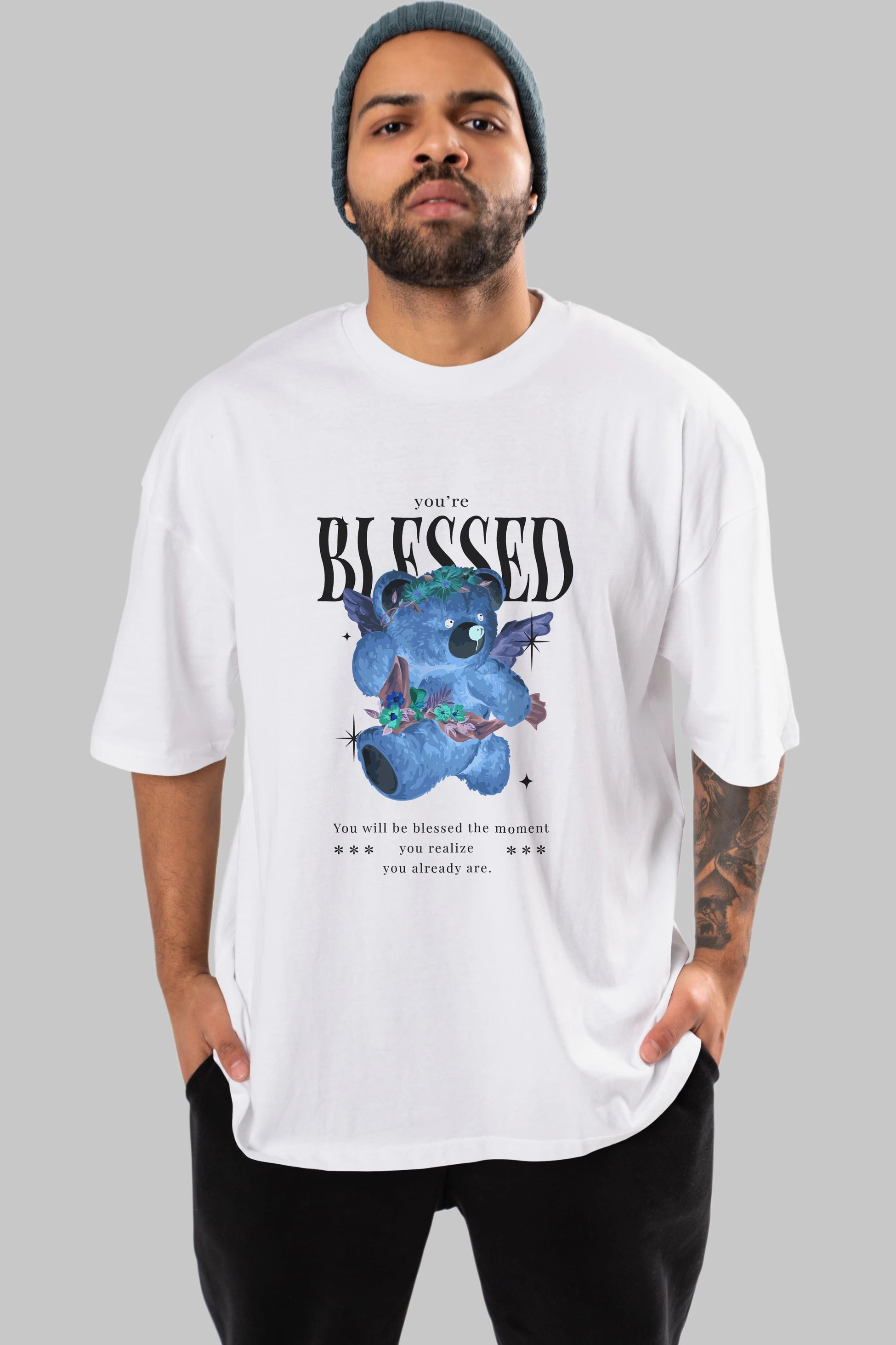 You are Blessed Bear Ön Baskılı Oversize t-shirt Erkek Kadın Unisex