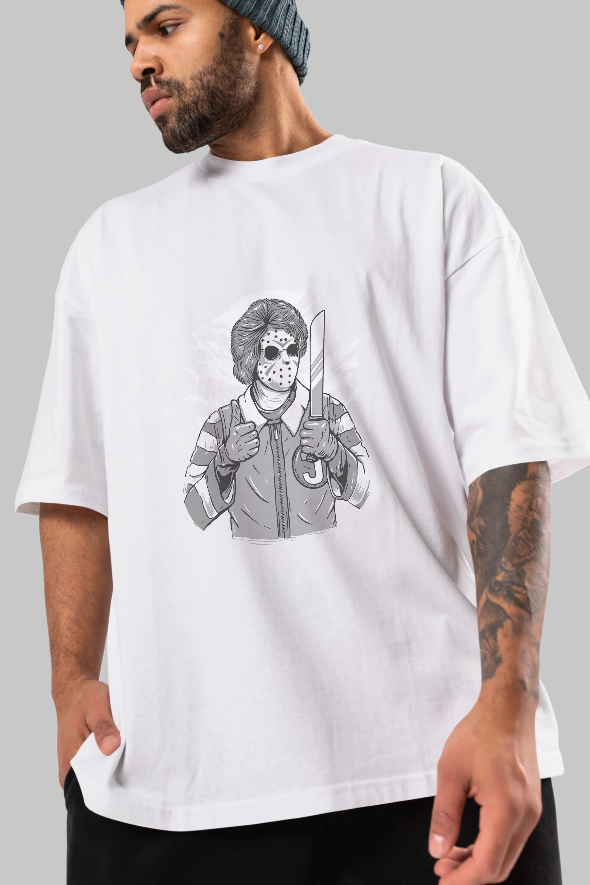 Clown Killer Ön Baskılı Oversize t-shirt Erkek Kadın Unisex %100 Pamuk tişort