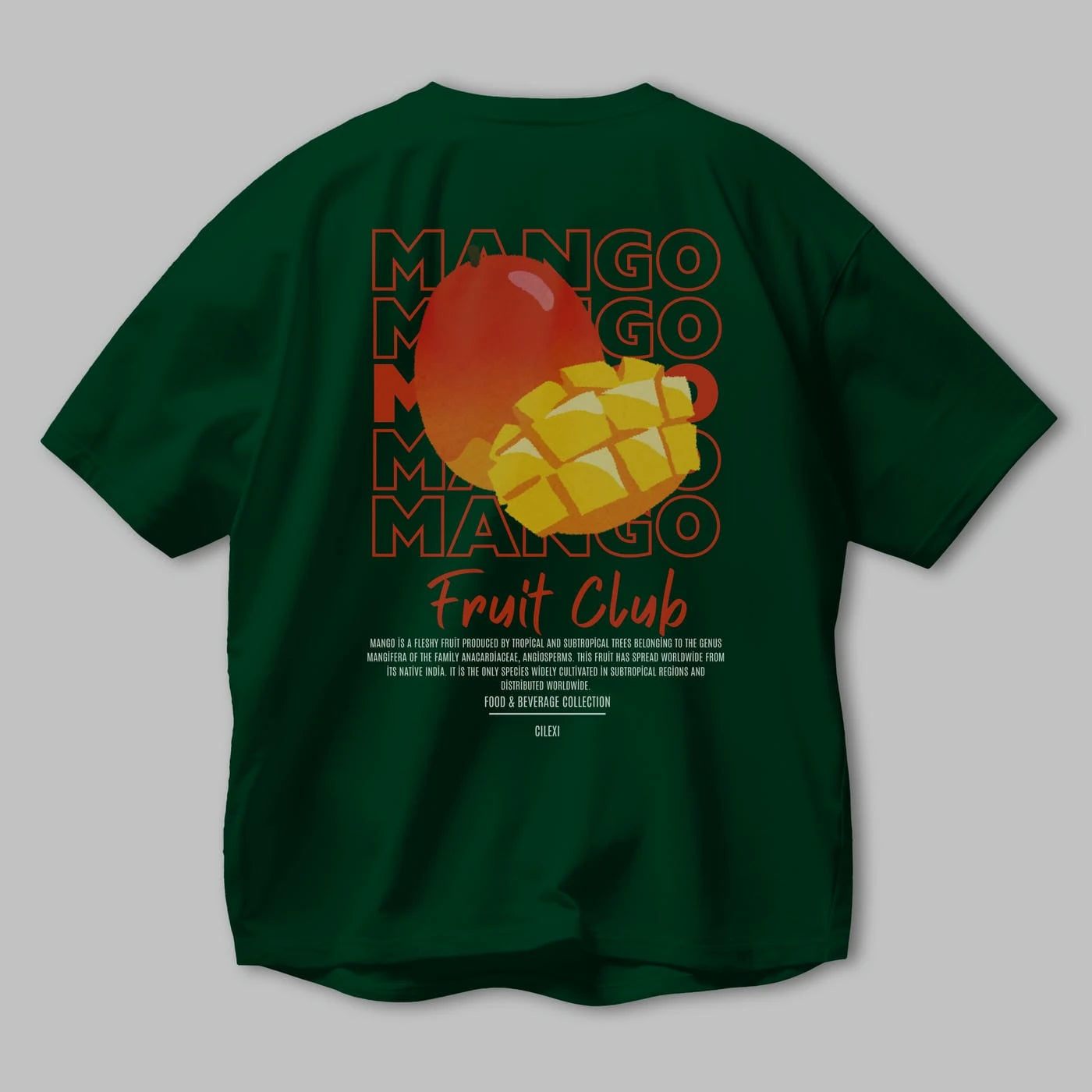 Mango Arka Baskılı Oversize t-shirt Erkek Kadın Pamuk Bisiklet Yaka tişort
