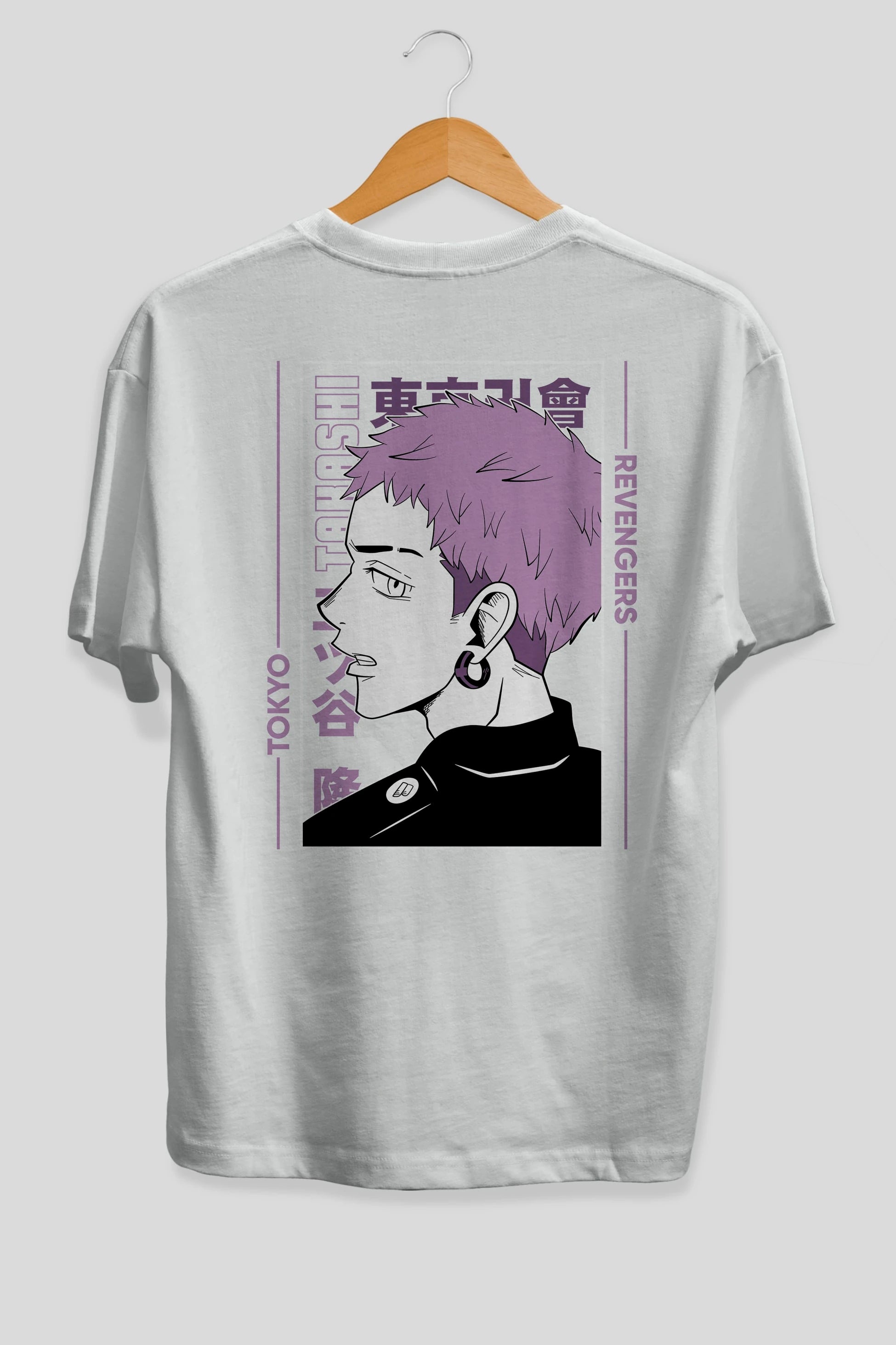 Takashi Mitsuya Anime Arka Baskılı Oversize t-shirt Erkek Kadın Unisex