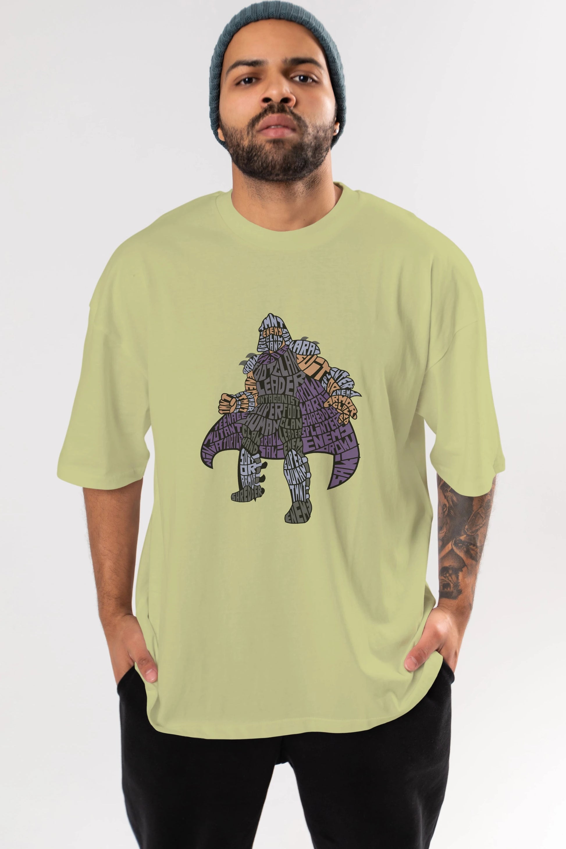 Foot Clan Leader Ön Baskılı Oversize t-shirt %100 pamuk Erkek Kadın Unisex