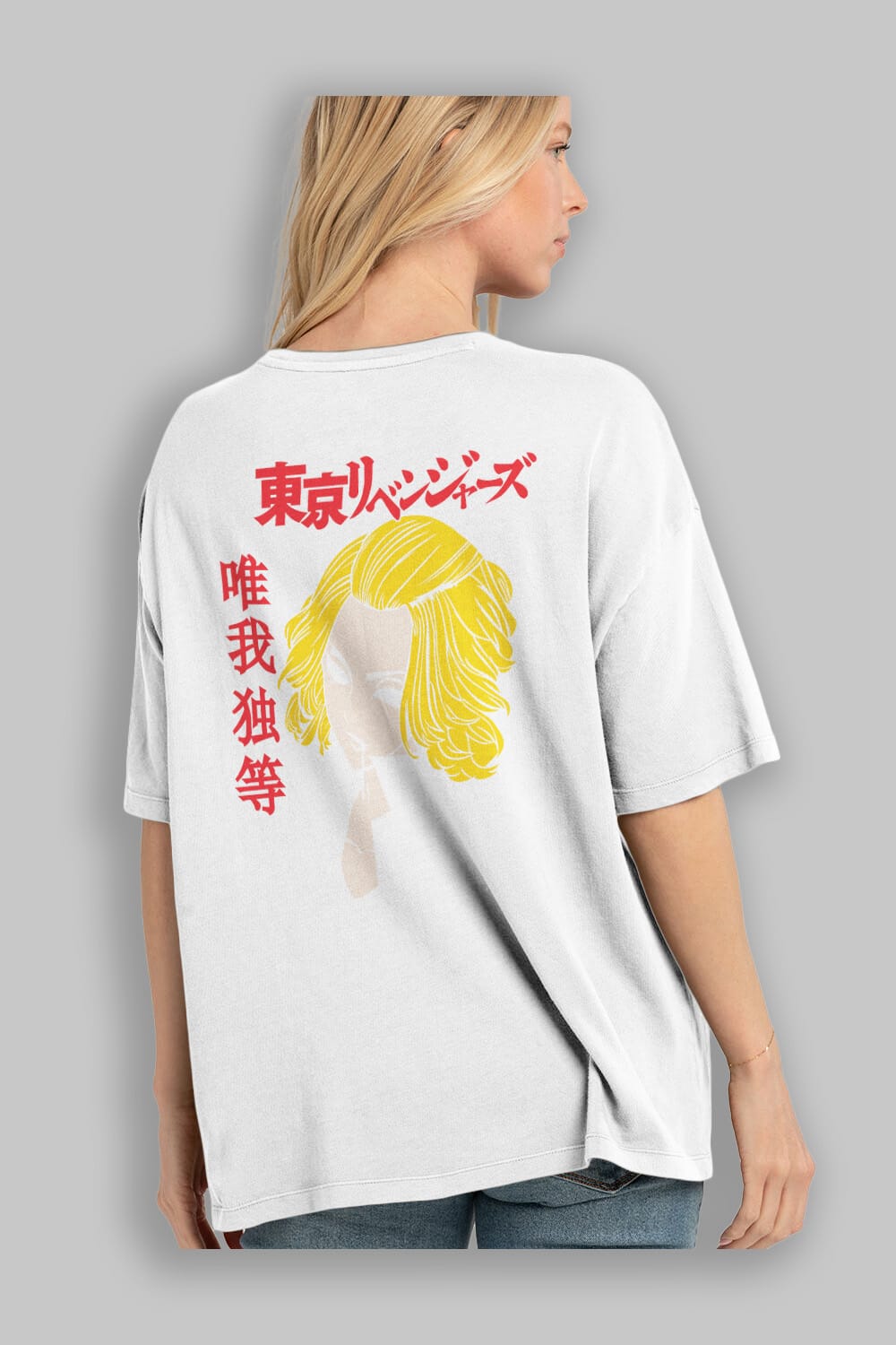 TokyoRev. M Anime Arka Baskılı Oversize t-shirt Erkek Kadın Unisex