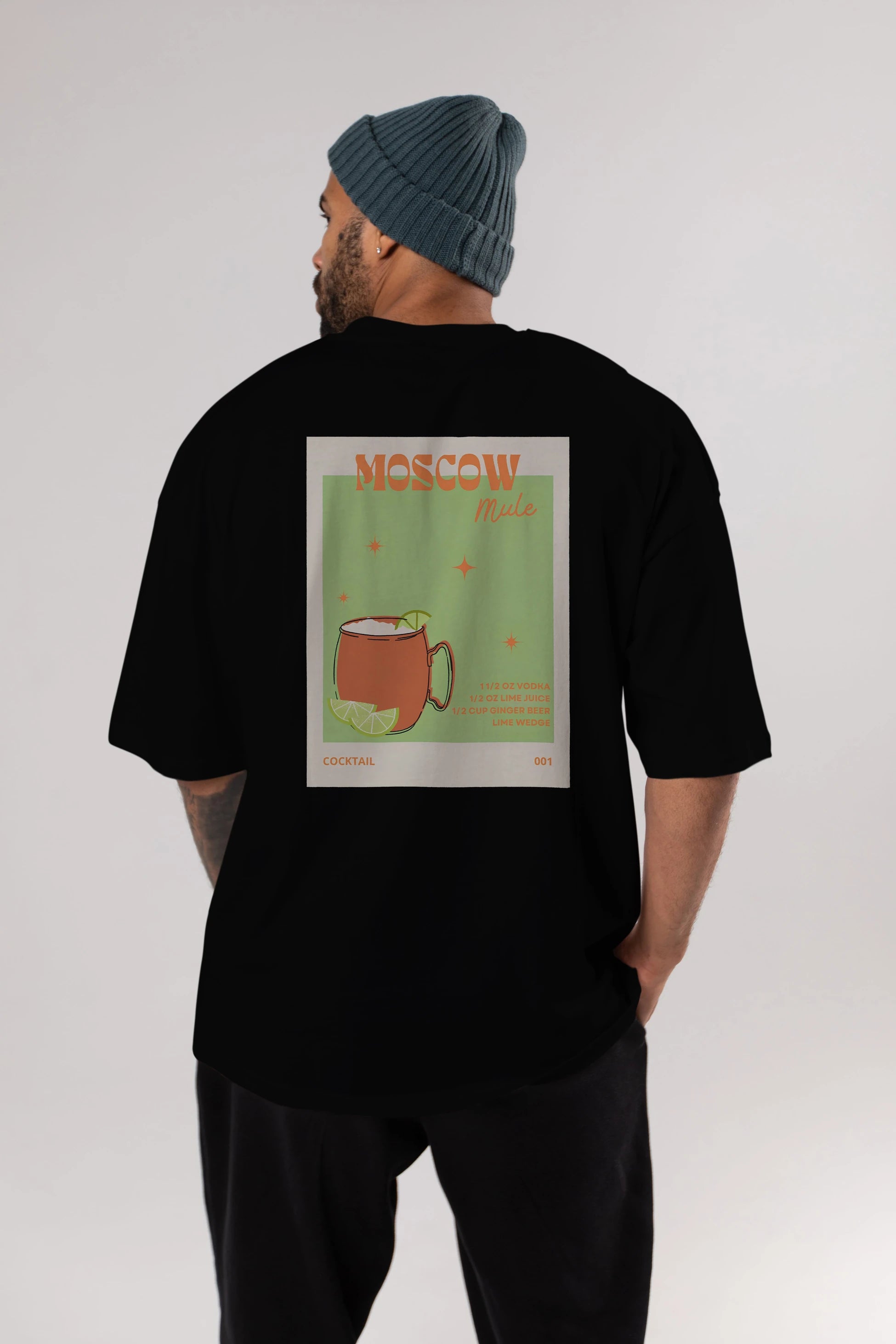 Moscow Mule 2 Arka Baskılı Oversize t-shirt Erkek Kadın Unisex %100 Pamuk Bisiklet Yaka tişort