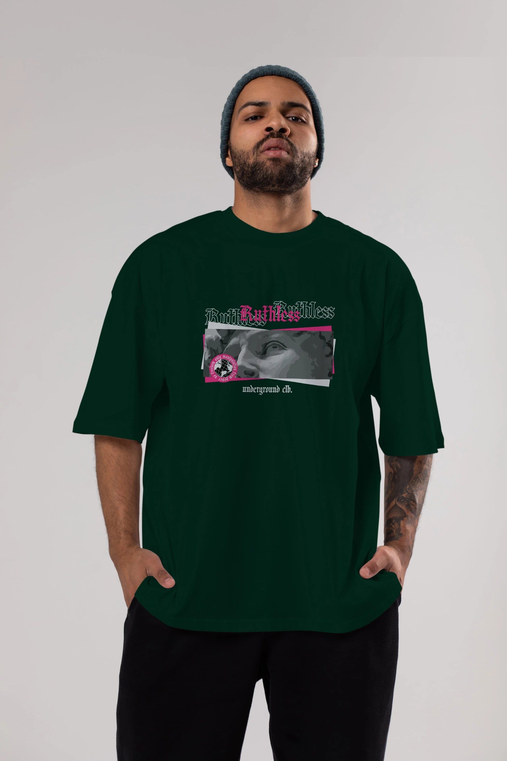 Ruthless Ön Baskılı Oversize t-shirt Erkek Kadın Unisex