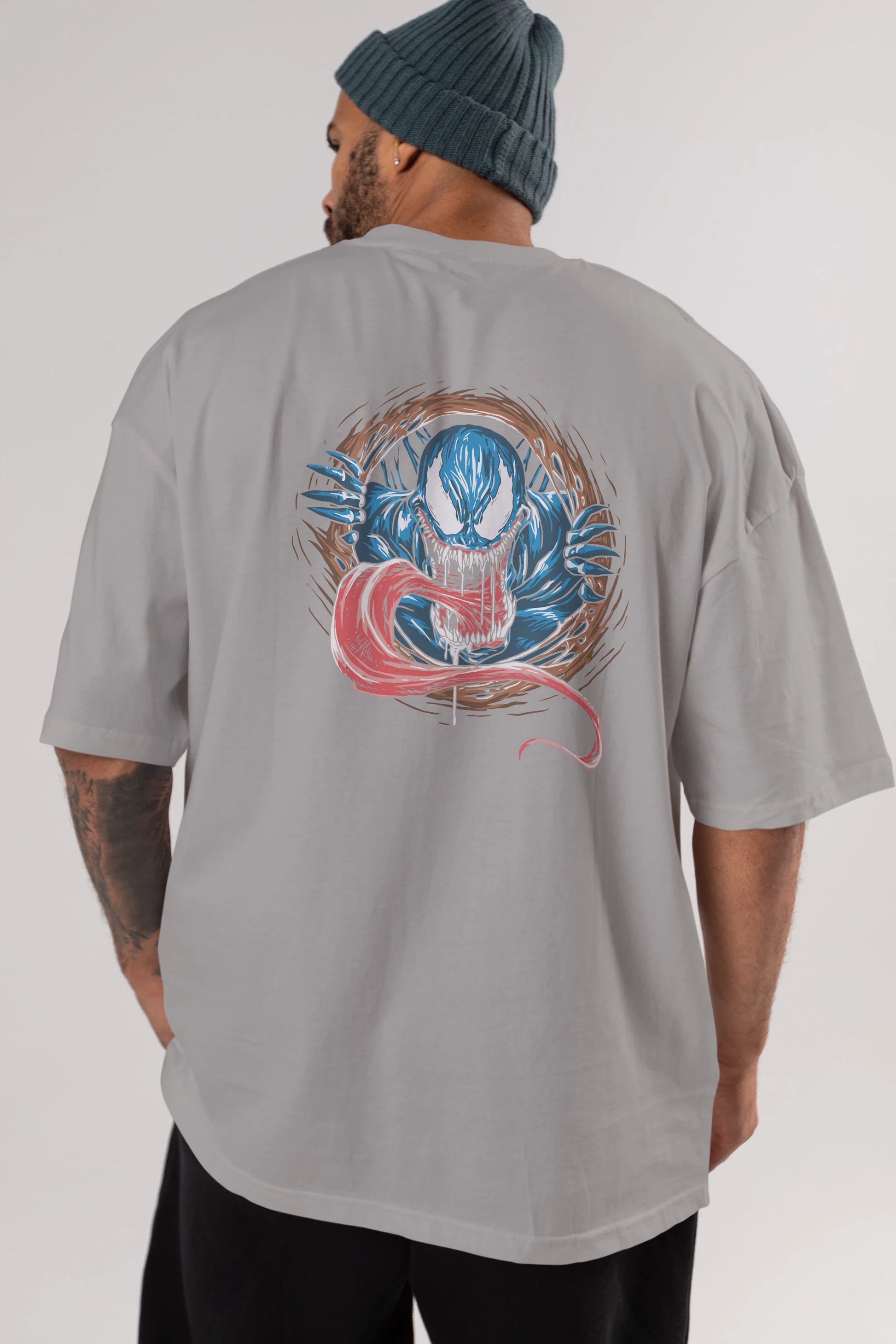 Venom (7) Arka Baskılı Oversize t-shirt Erkek Kadın Unisex %100 Pamuk Bisiklet Yaka tişort