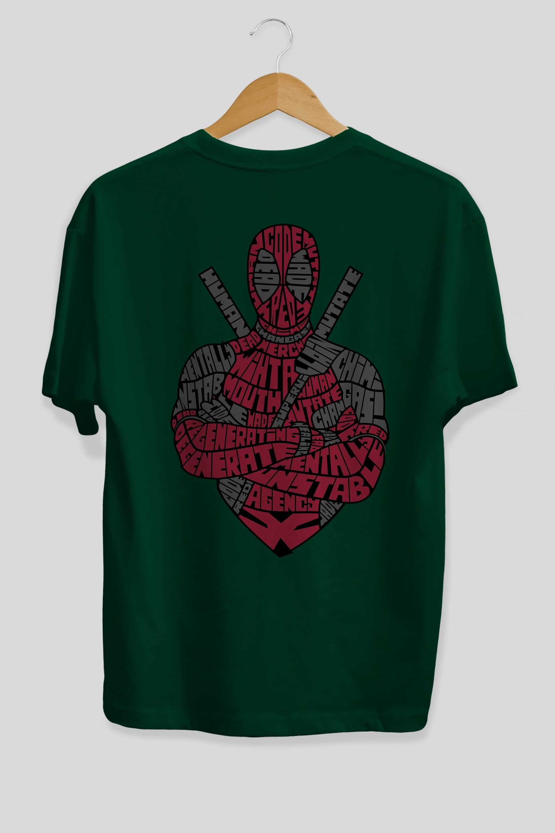 Dead Red Arka Baskılı Oversize t-shirt %100 pamuk Erkek Kadın Unisex