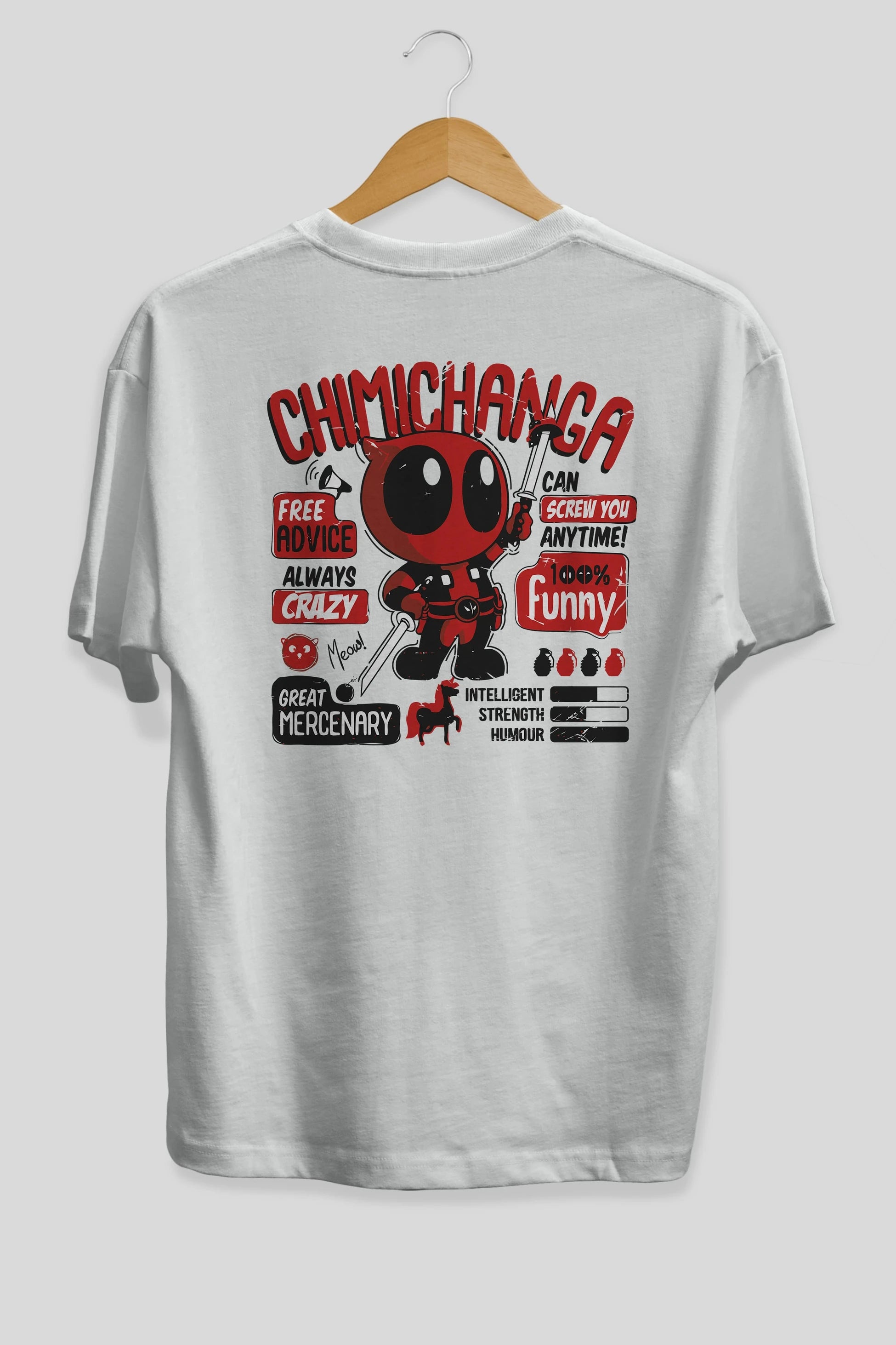 Deadpool (9) Arka Baskılı Oversize t-shirt Erkek Kadın Unisex %100 Pamuk Bisiklet Yaka tişort