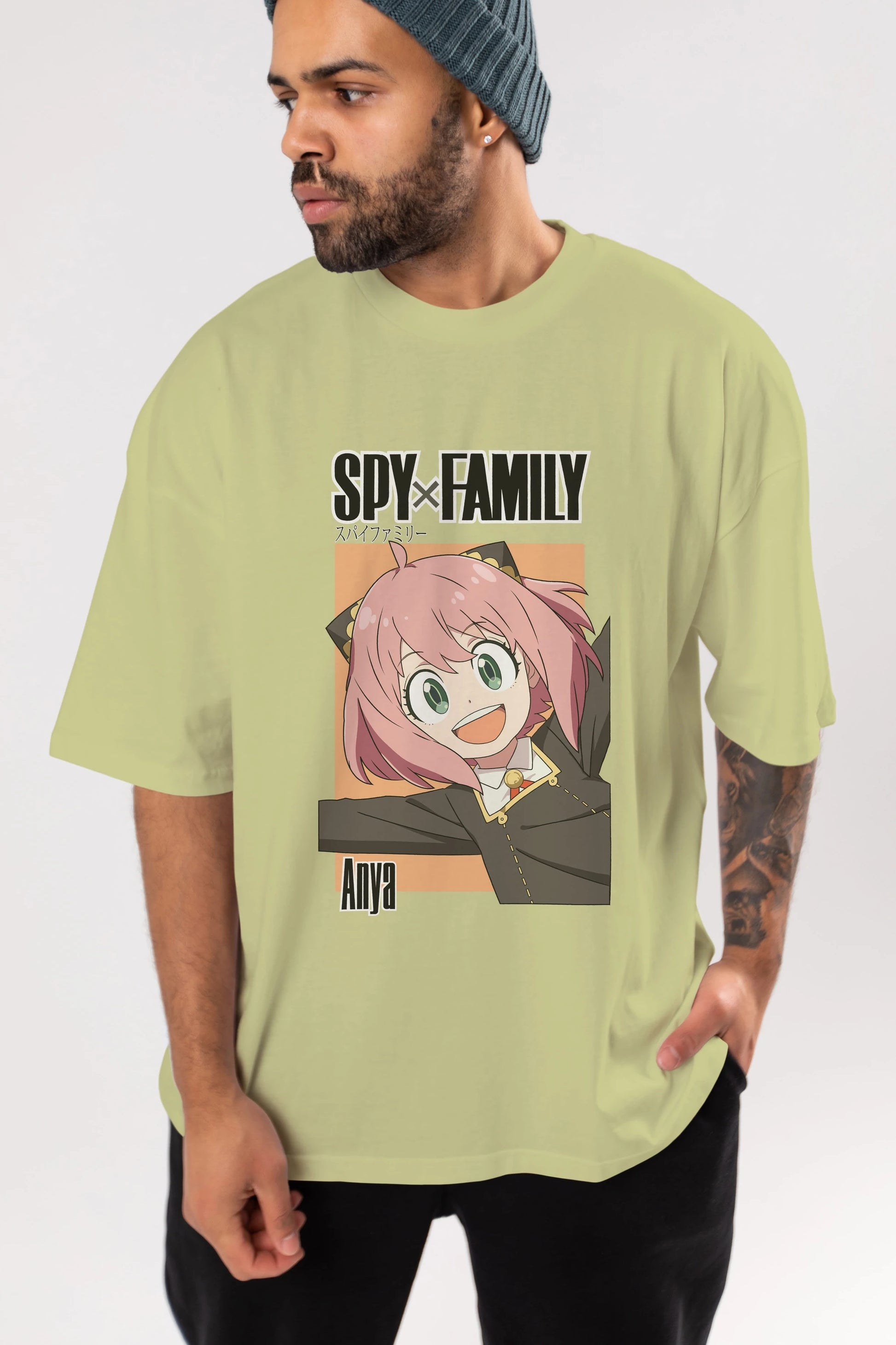 SPY X FAMILY Anya Anime Ön Baskılı Oversize t-shirt %100 pamuk Erkek Kadın Unisex