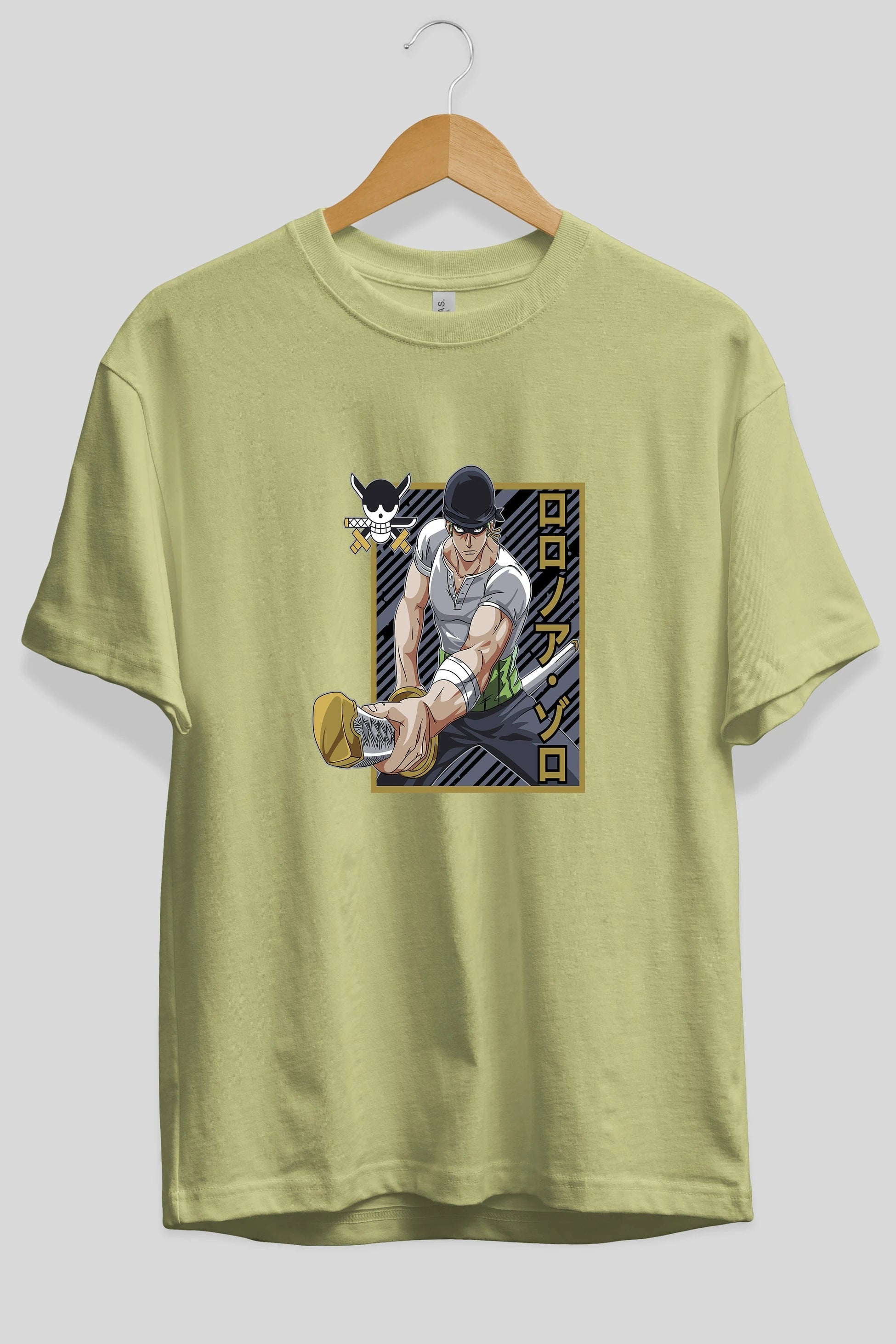 RORONOA ZORO Anime Ön Baskılı Oversize t-shirt %100 pamuk Erkek Kadın Unisex
