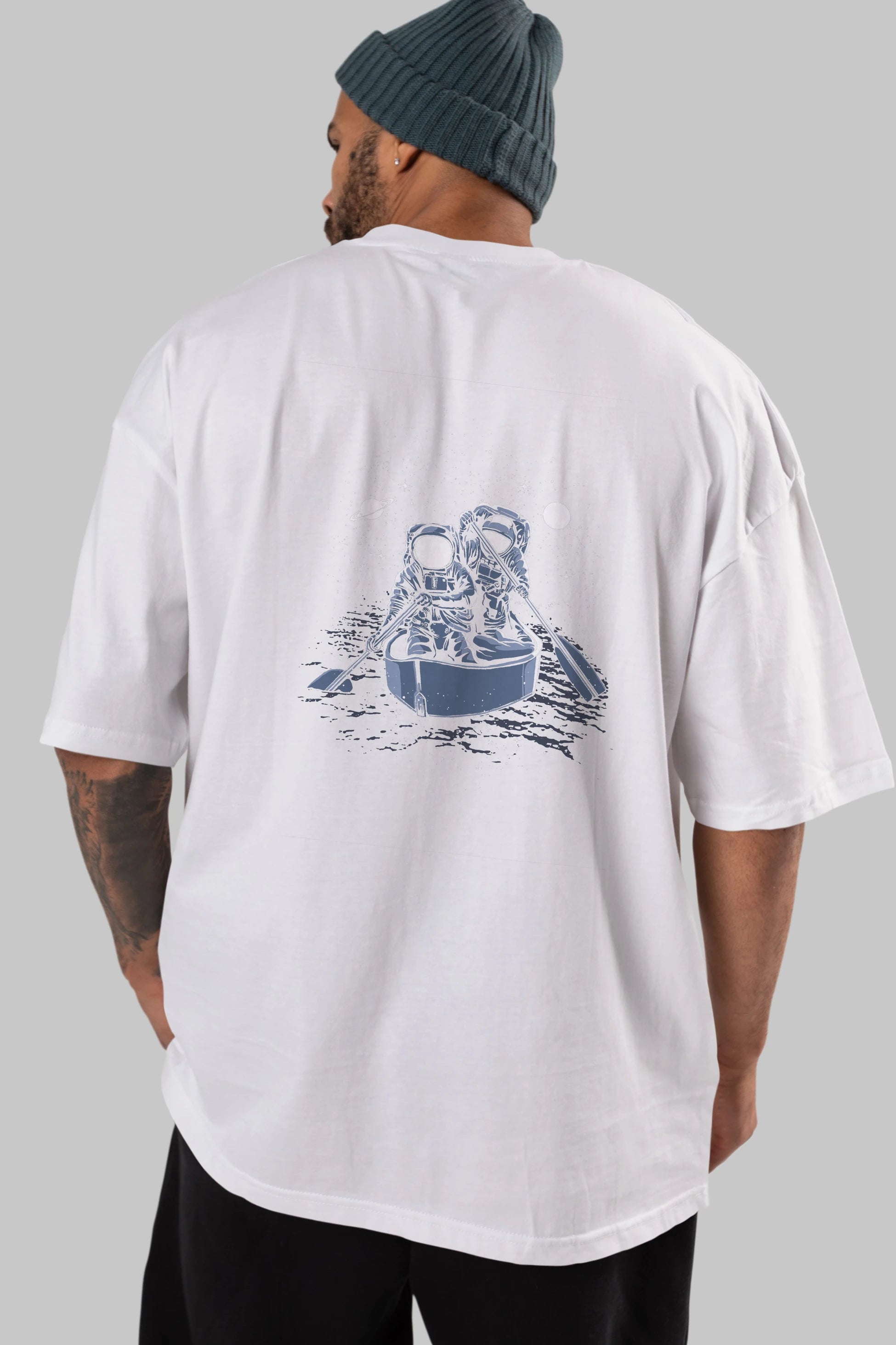 Across The Galaxy Arka Baskılı Oversize t-shirt Erkek Kadın Unisex %100 Pamuk