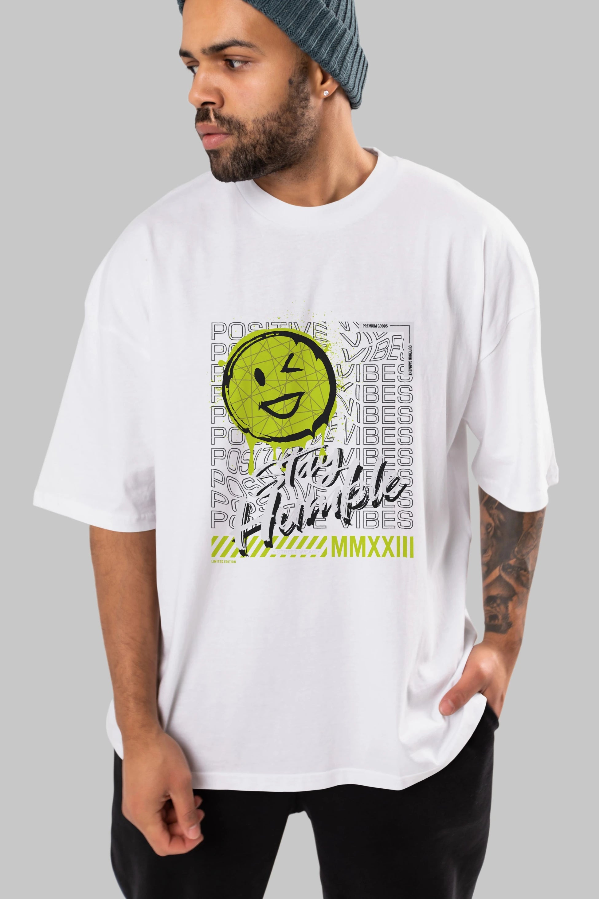 Stay Humble Ön Baskılı Oversize t-shirt Erkek Kadın Unisex
