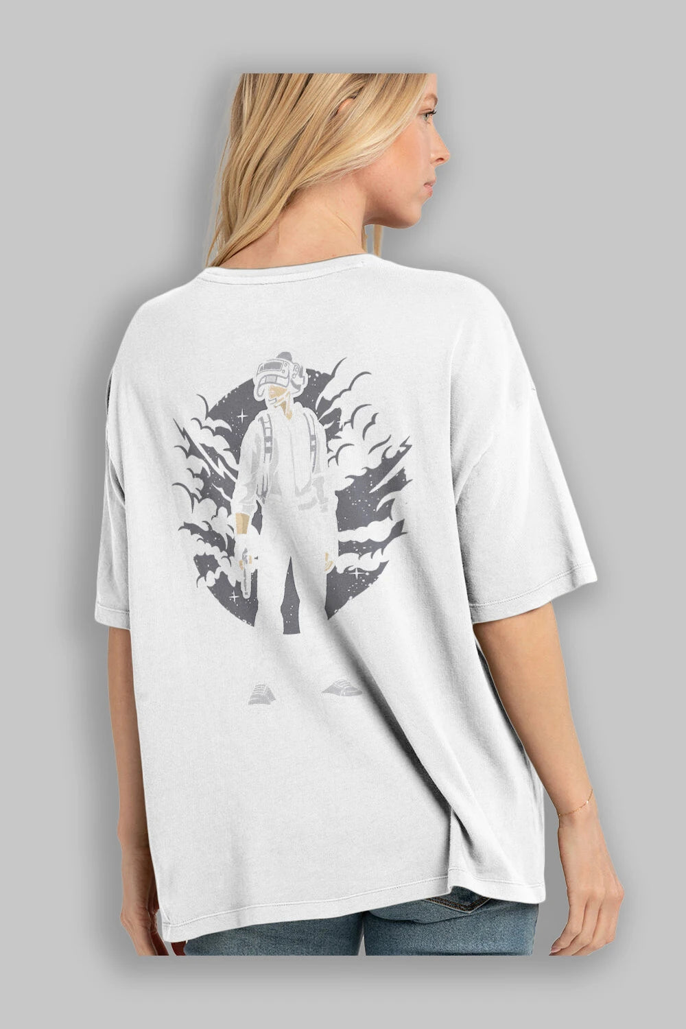 PUBG Arka Baskılı Oversize t-shirt Erkek Kadın Unisex %100 Pamuk