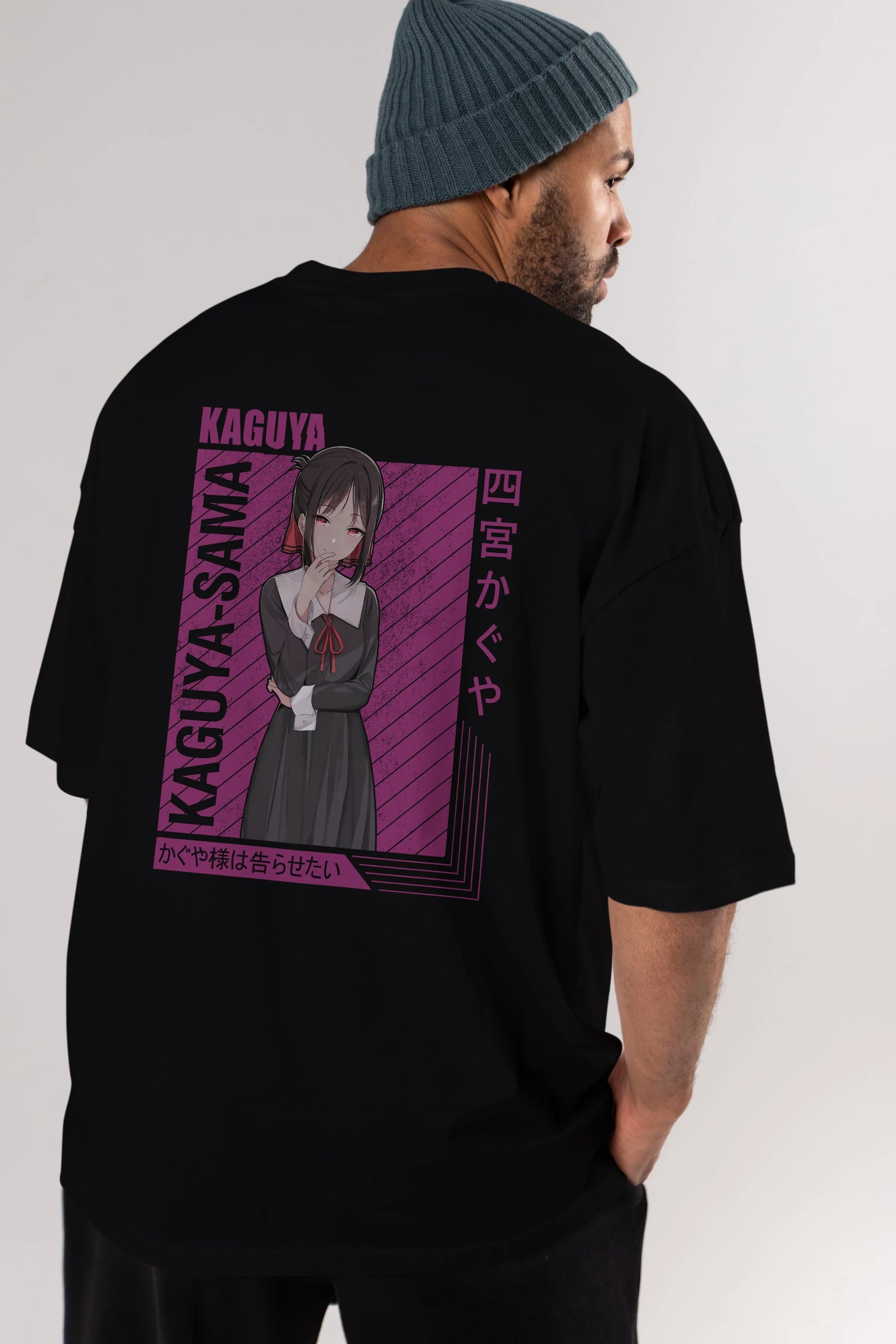 Kaguya Shinomiya 4 1 Anime Arka Baskılı Oversize t-shirt Erkek Kadın Unisex
