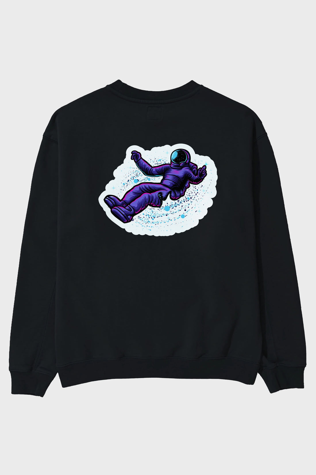 Having fun in outer space sticker Arka Baskılı Oversize Sweatshirt Erkek Kadın Unisex