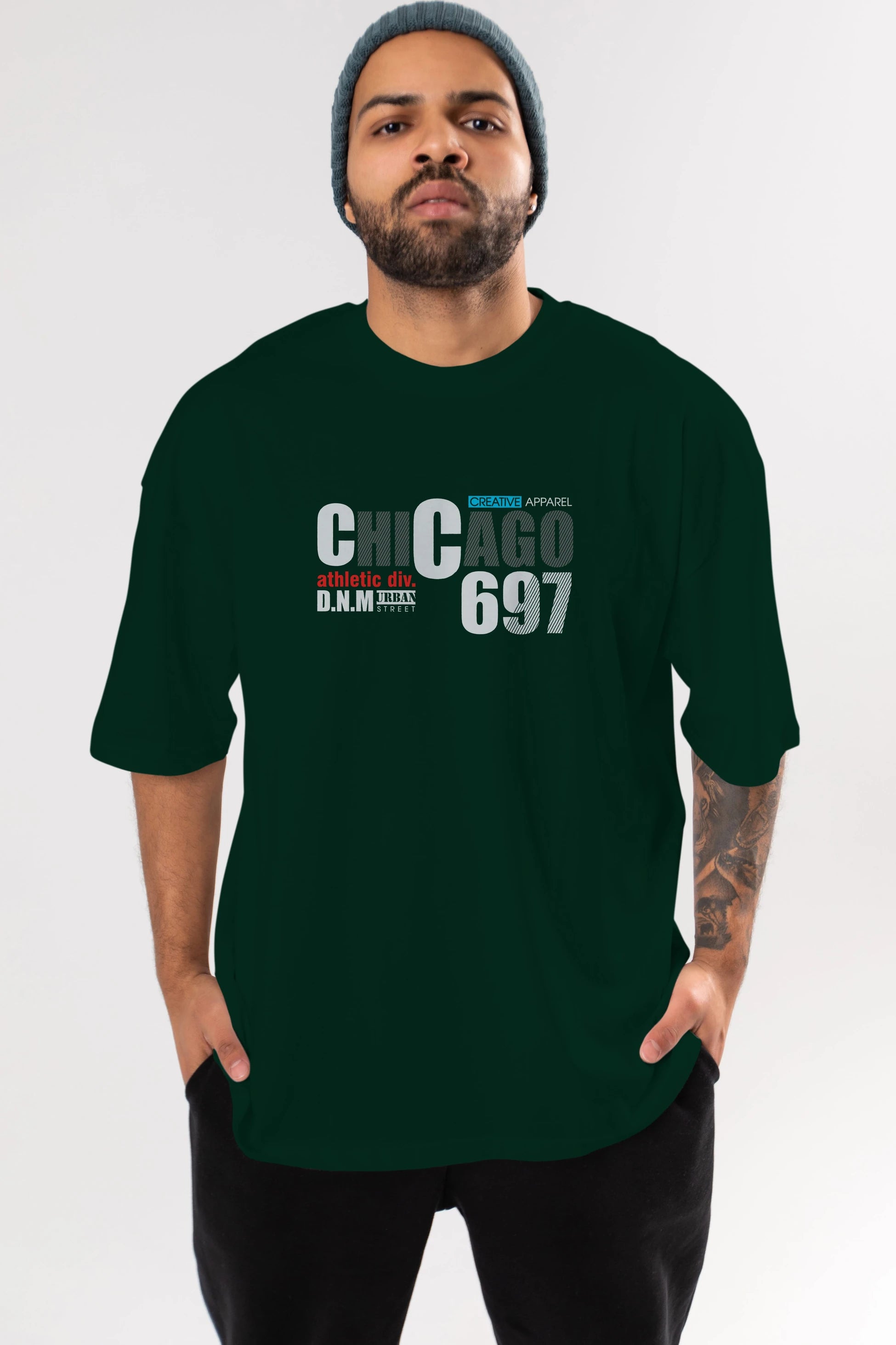 Chicago 697 Ön Baskılı Oversize t-shirt Erkek Kadın Unisex