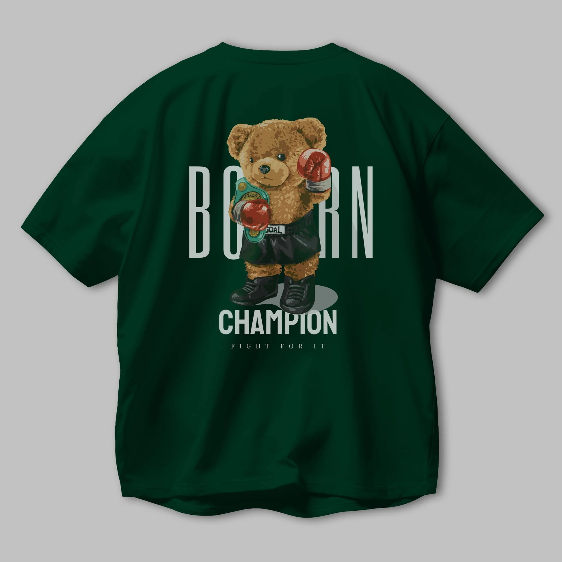 Teddy Bear Champion Arka Baskılı Oversize t-shirt Erkek Kadın Unisex %100 Pamuk