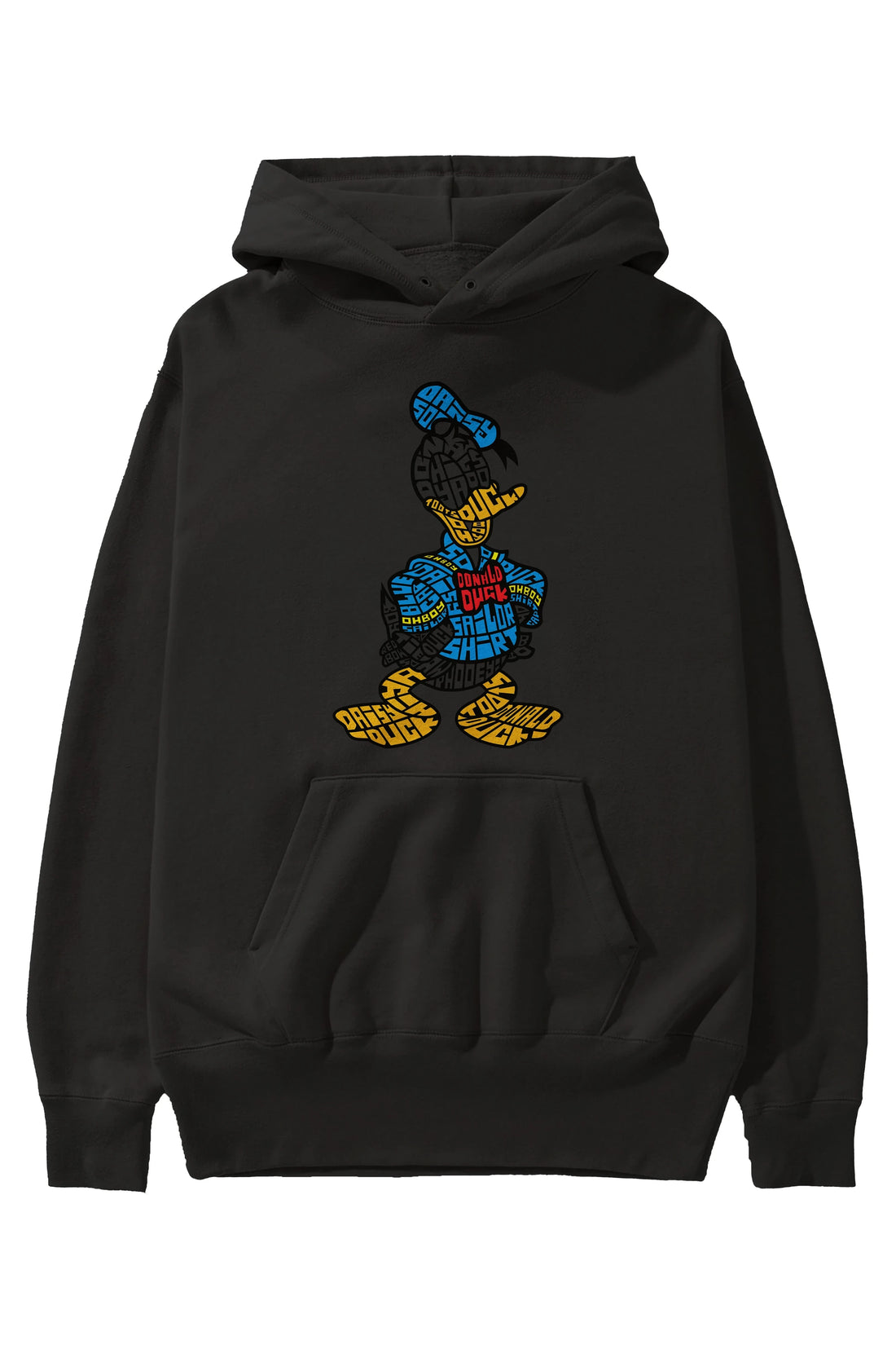 Donald Ön Baskılı Hoodie Oversize Kapüşonlu Sweatshirt Erkek Kadın Unisex