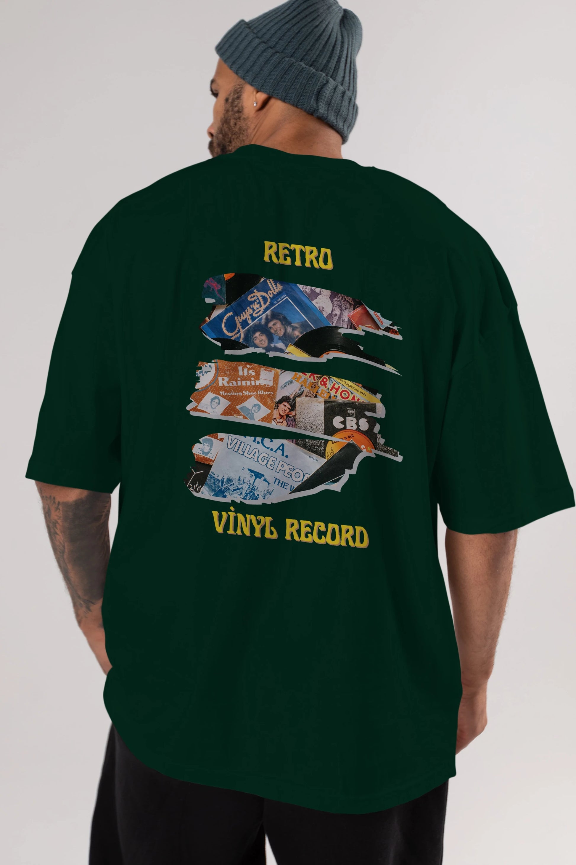 Retro Design Arka Baskılı Oversize t-shirt Erkek Kadın Unisex