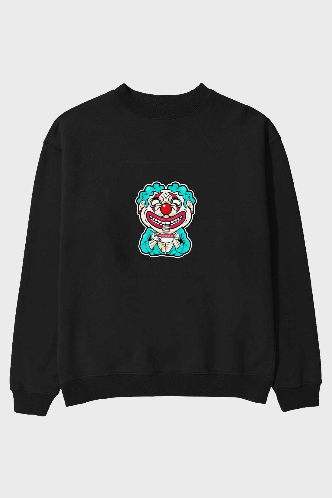 Clown Ramen Ön Baskılı Oversize Sweatshirt Erkek Kadın Unisex