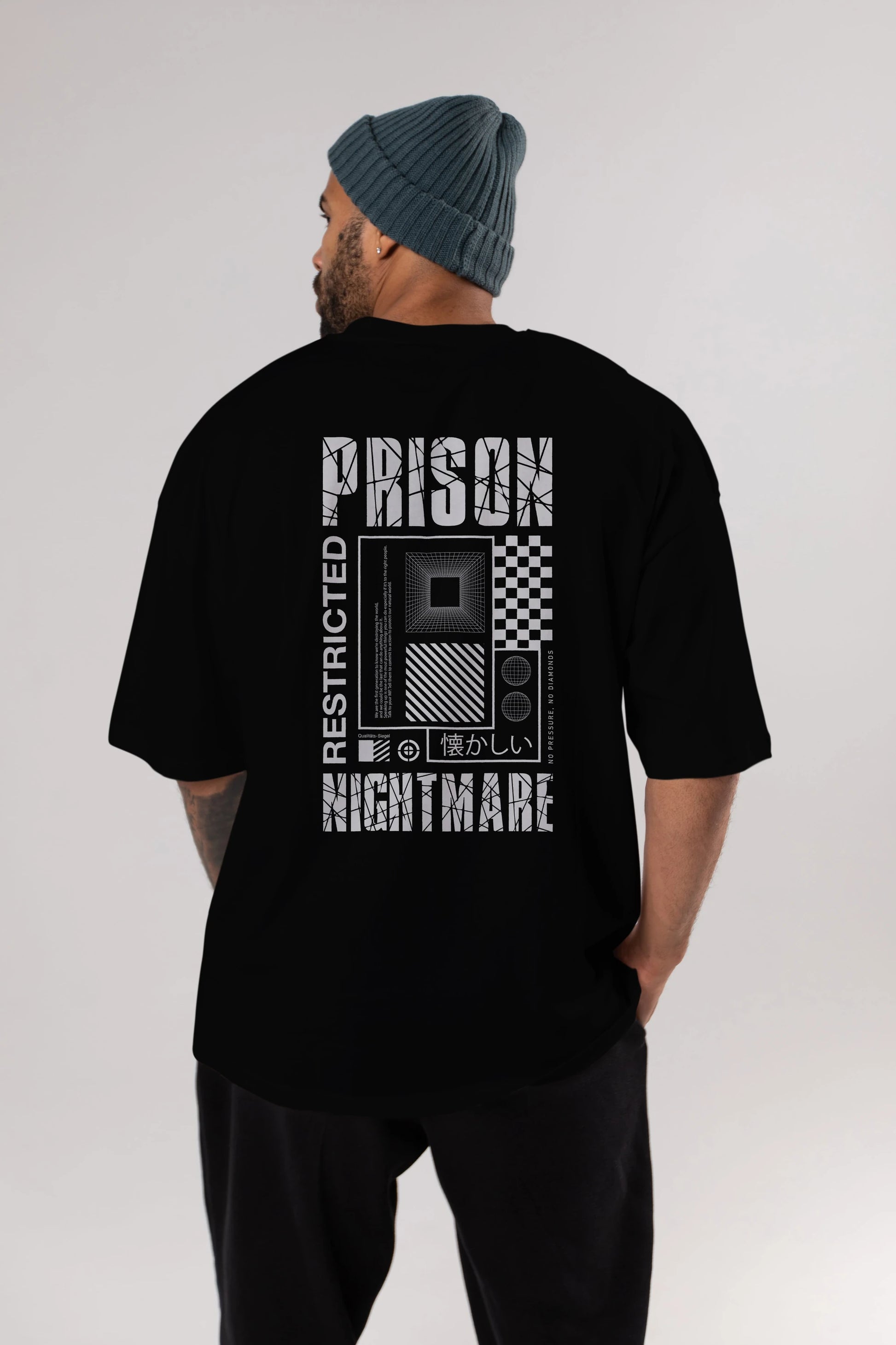Prison Nightmare Arka Baskılı Oversize t-shirt Erkek Kadın Unisex
