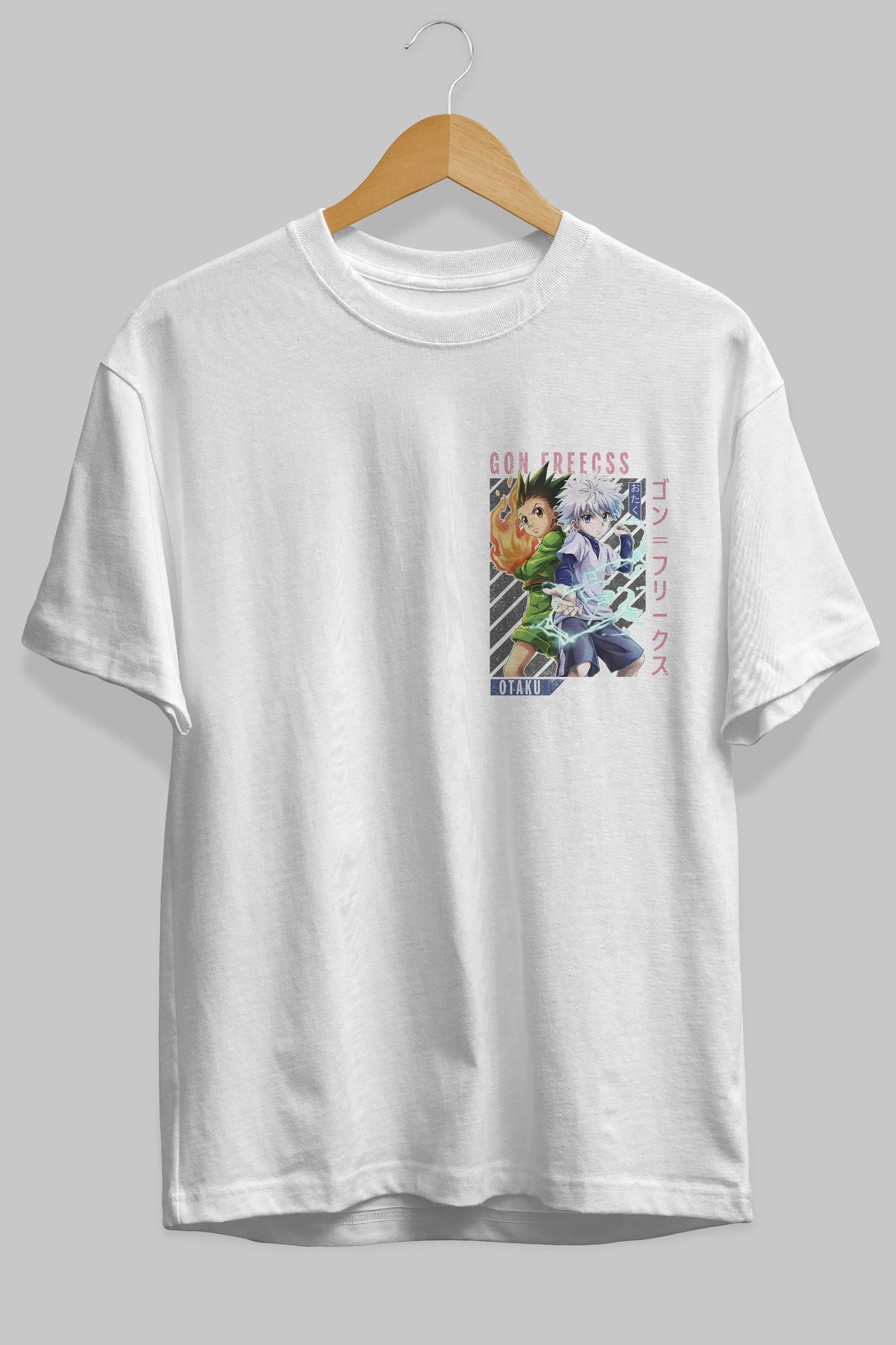 Gon Freecss HUNTER X HUNTER 1 Ön Sol Baskılı Oversize t-shirt Erkek Kadın Unisex %100 Pamuk Bisiklet Yaka tişort