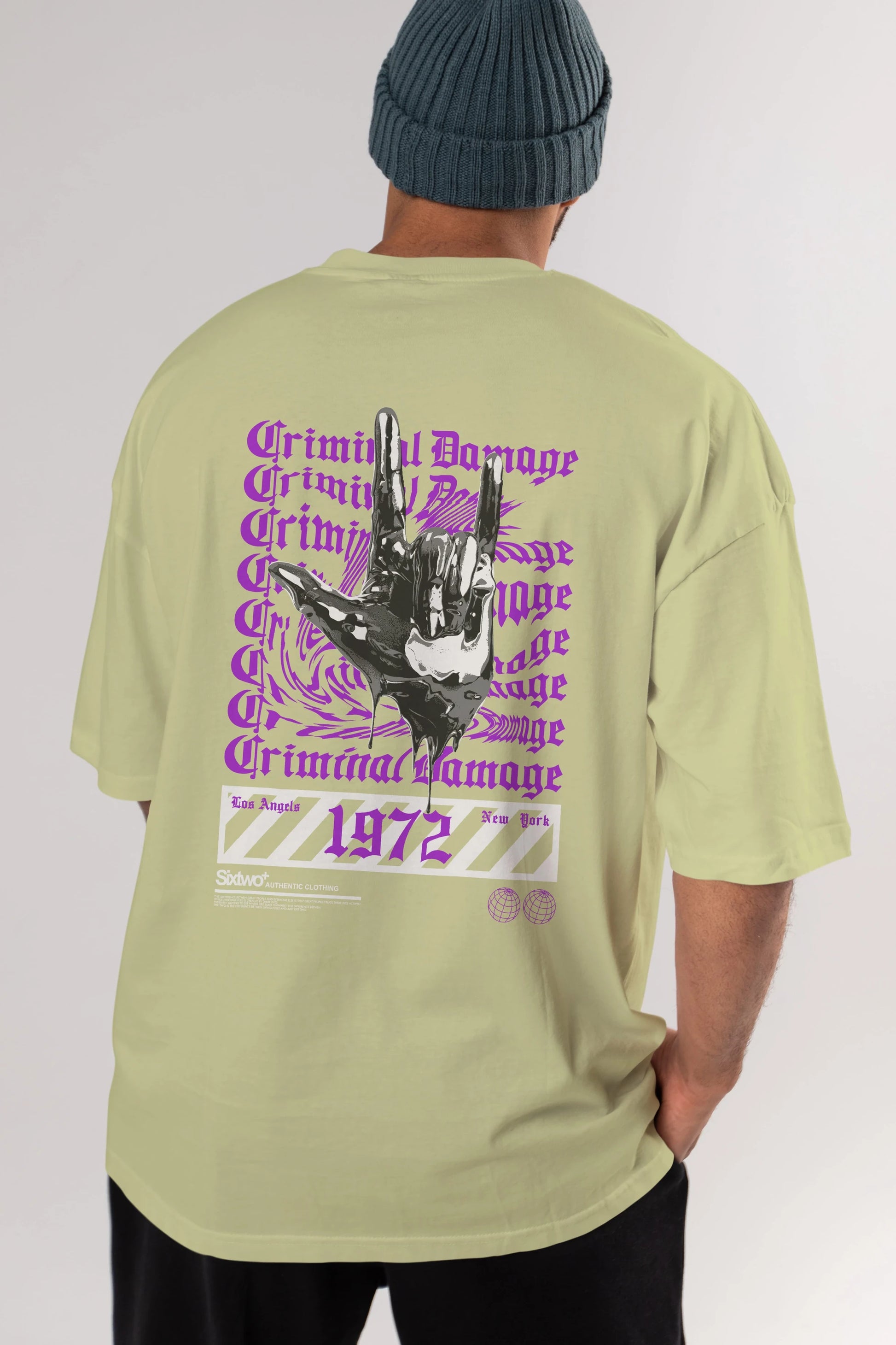 Criminal Damage 2 Arka Baskılı Oversize t-shirt Erkek Kadın Unisex