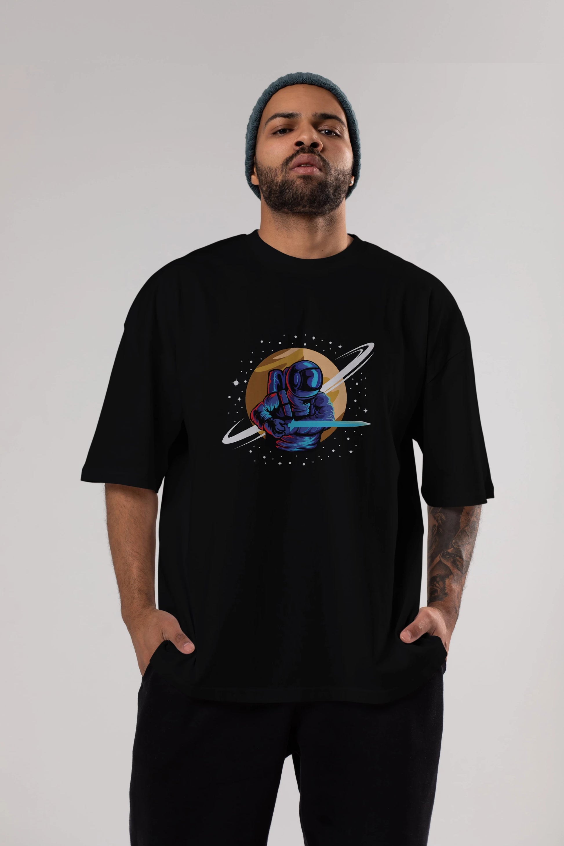 Astro Knight Ön Baskılı Oversize t-shirt Erkek Kadın Unisex