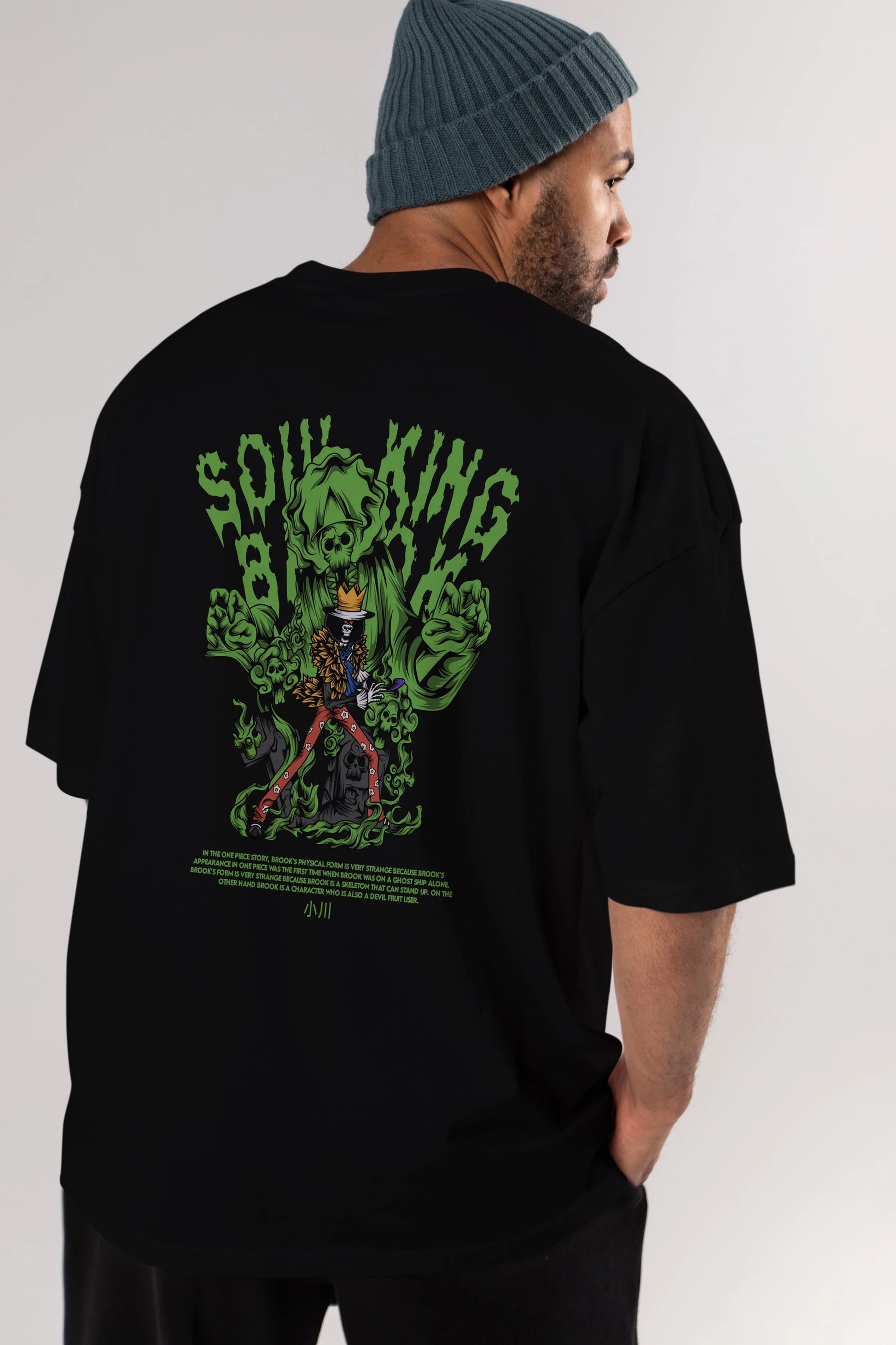 Soul King Brook Anime Arka Baskılı Oversize t-shirt Erkek Kadın Unisex