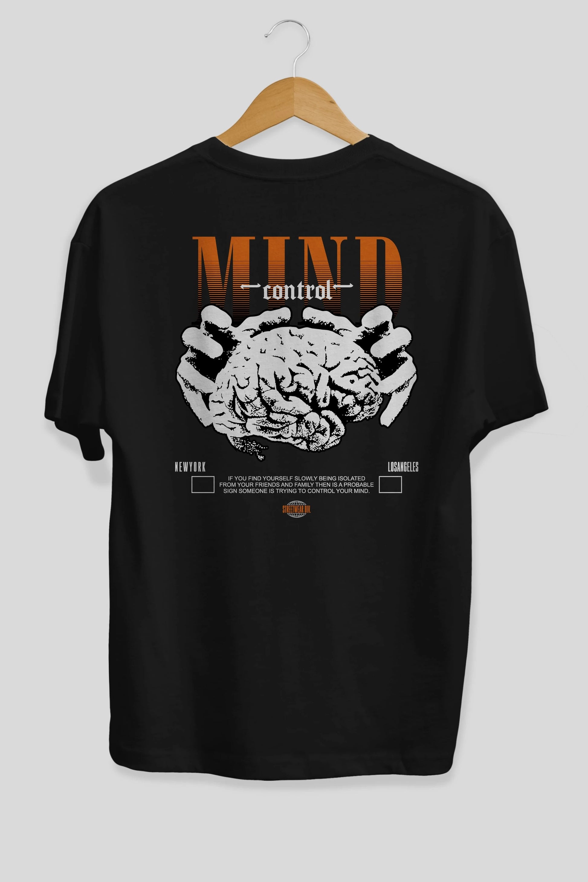 Mind Control Arka Baskılı Oversize t-shirt Erkek Kadın Unisex