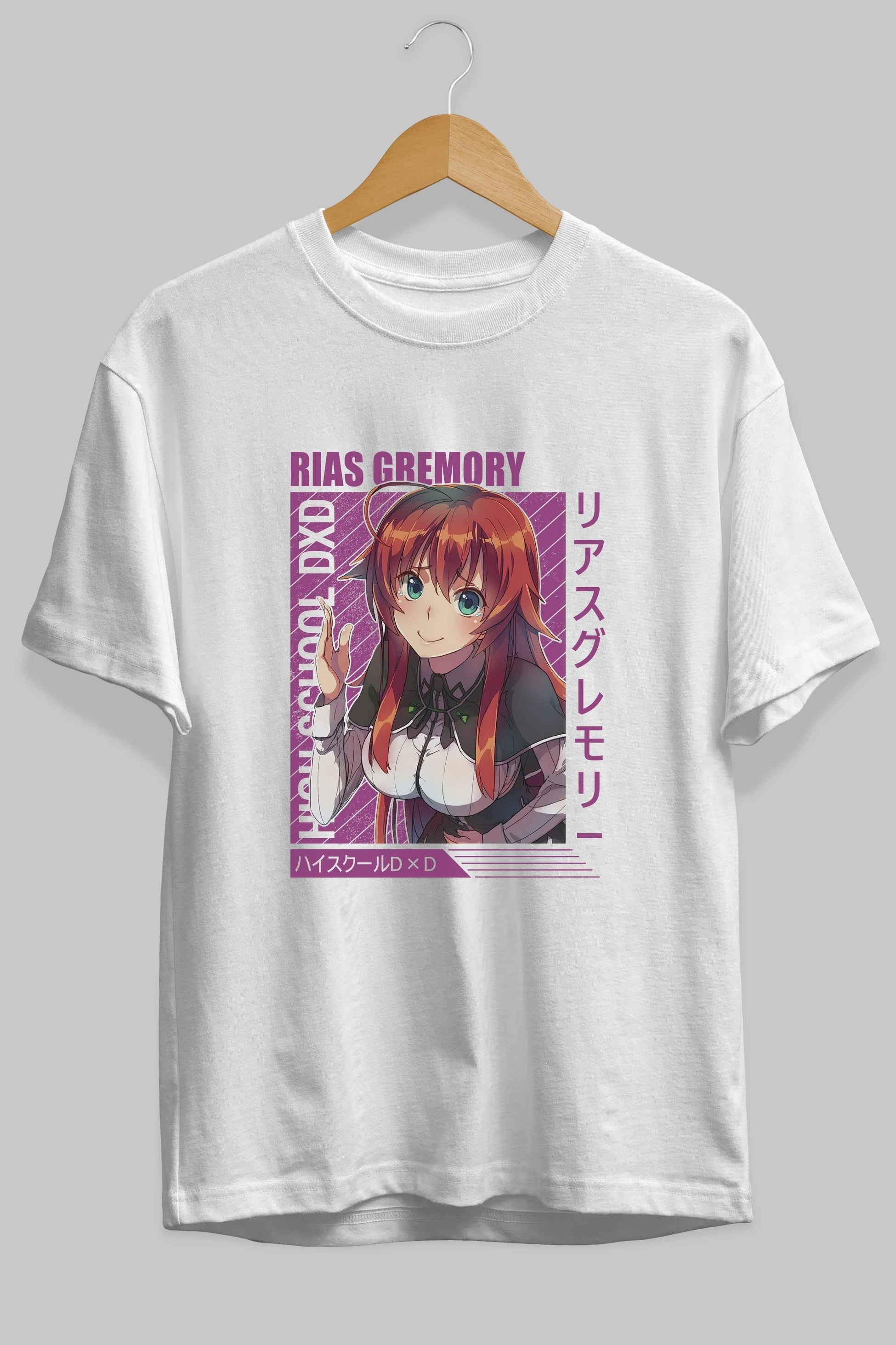 Rias Gremory 10 Anime Ön Baskılı Oversize t-shirt %100 pamuk Erkek Kadın Unisex